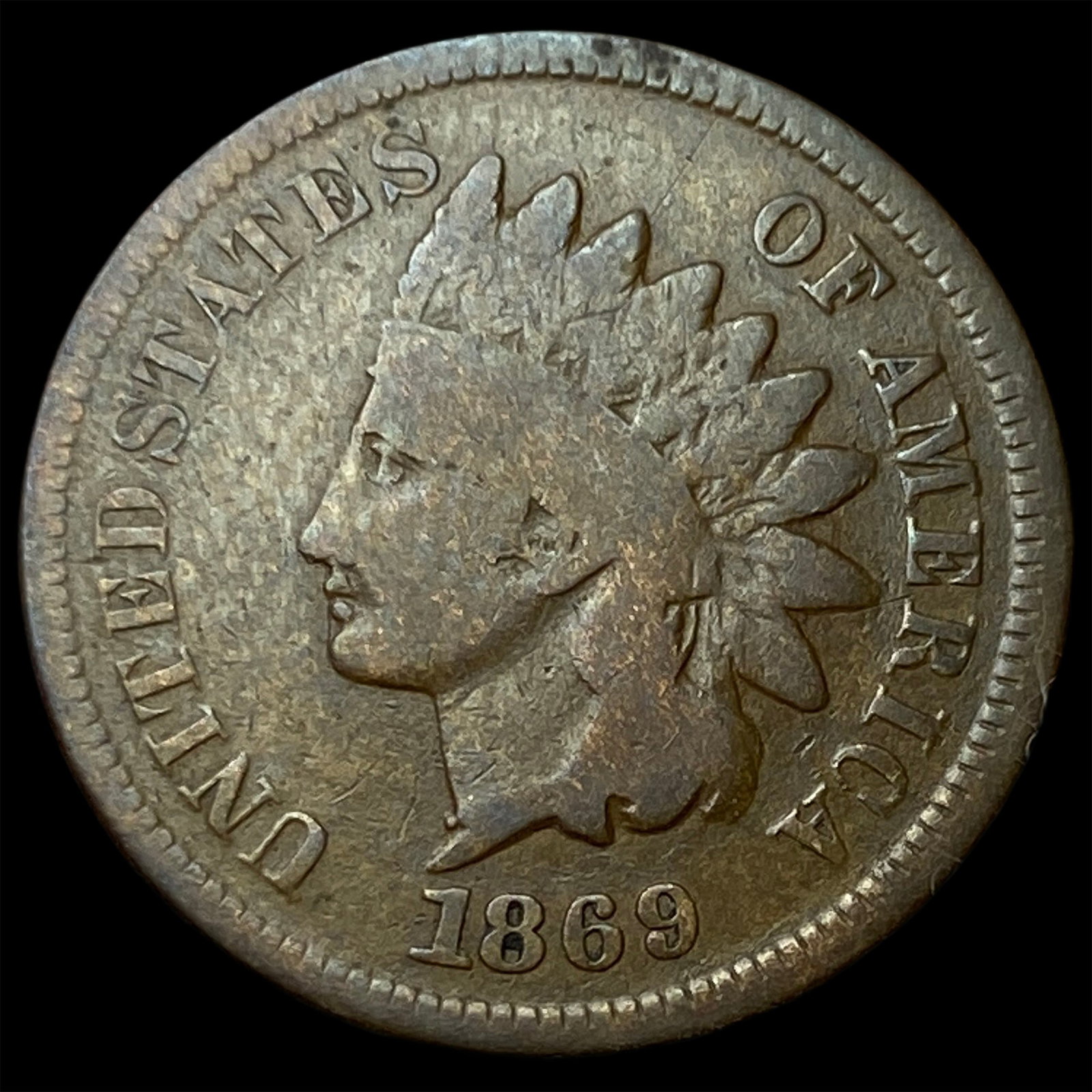 1869 Indian Head Cent LIGHTLY CIRCULATED (1 of 2)