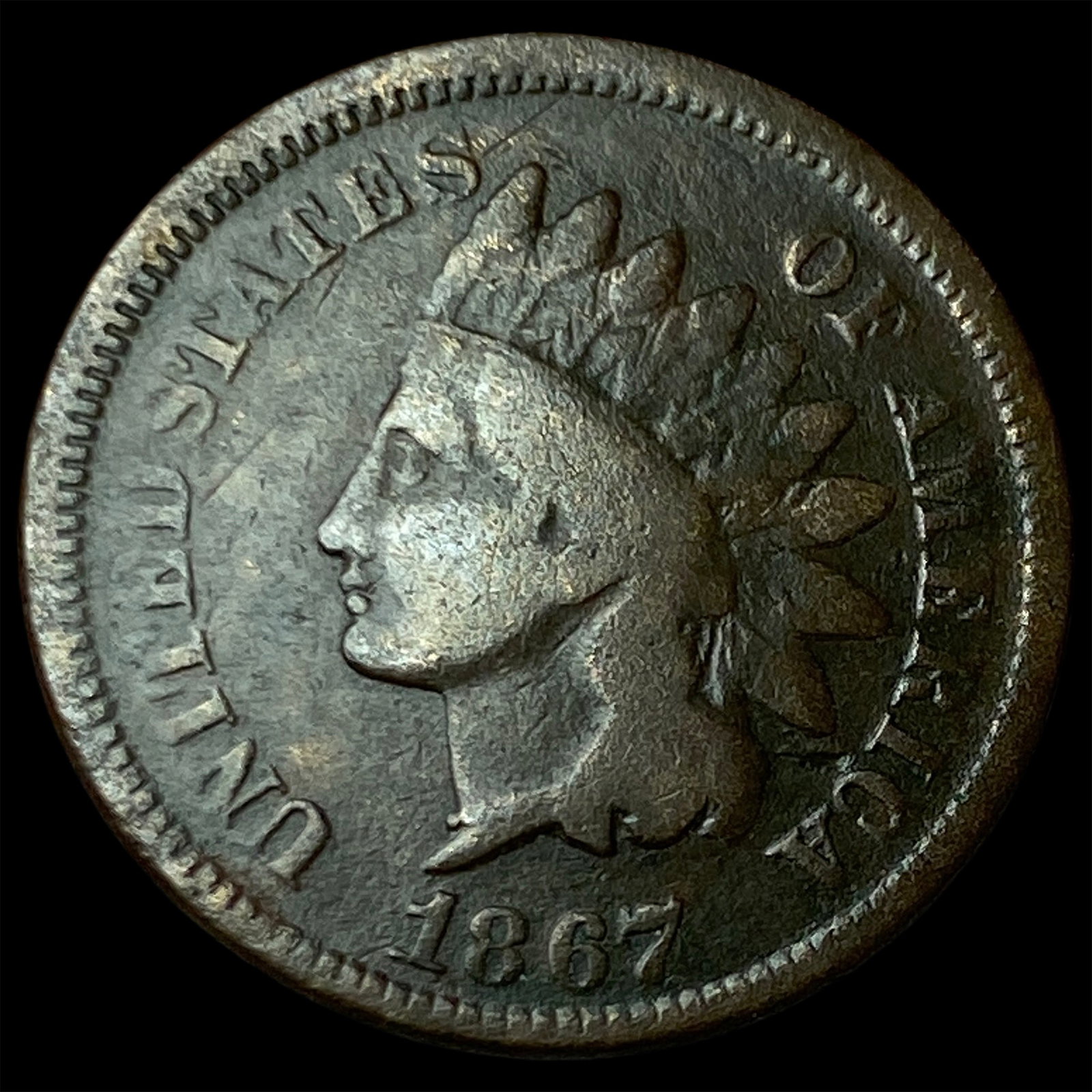 1867 Indian Head Cent LIGHTLY CIRCULATED (1 of 2)