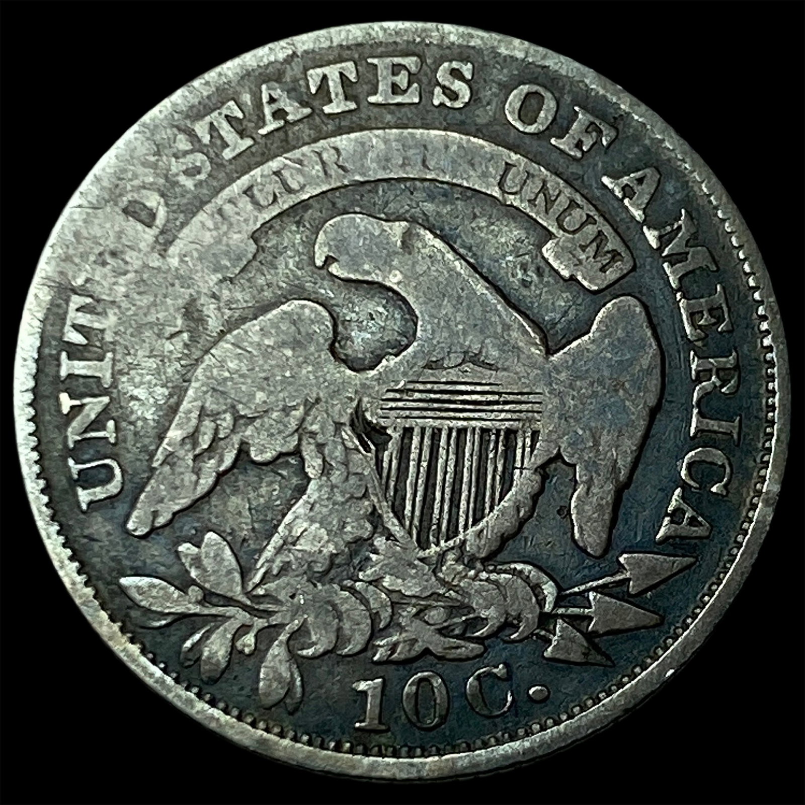1836 Capped Bust Dime LIGHTLY CIRCULATED - 2