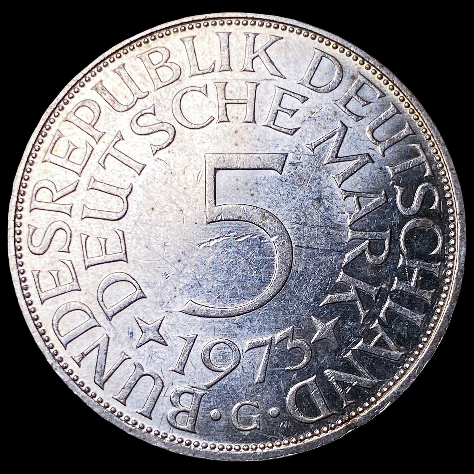 1973G West Germany Silver 5 Mark: 1973G West Germany Silver 5 Mark