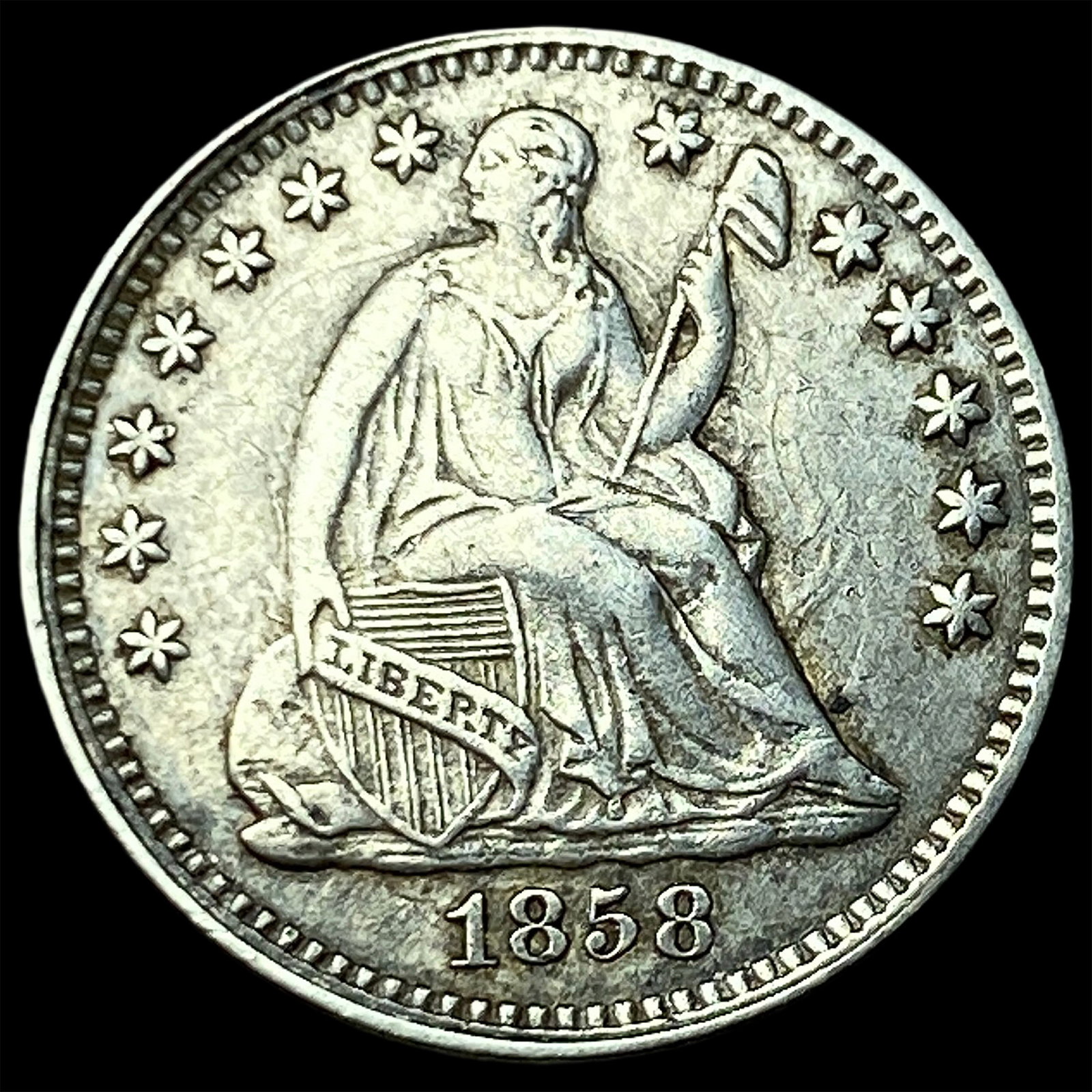 1858 Silver Half Dime CLOSELY UNCIRCULATED: 1858 Silver Half Dime CLOSELY UNCIRCULATED
