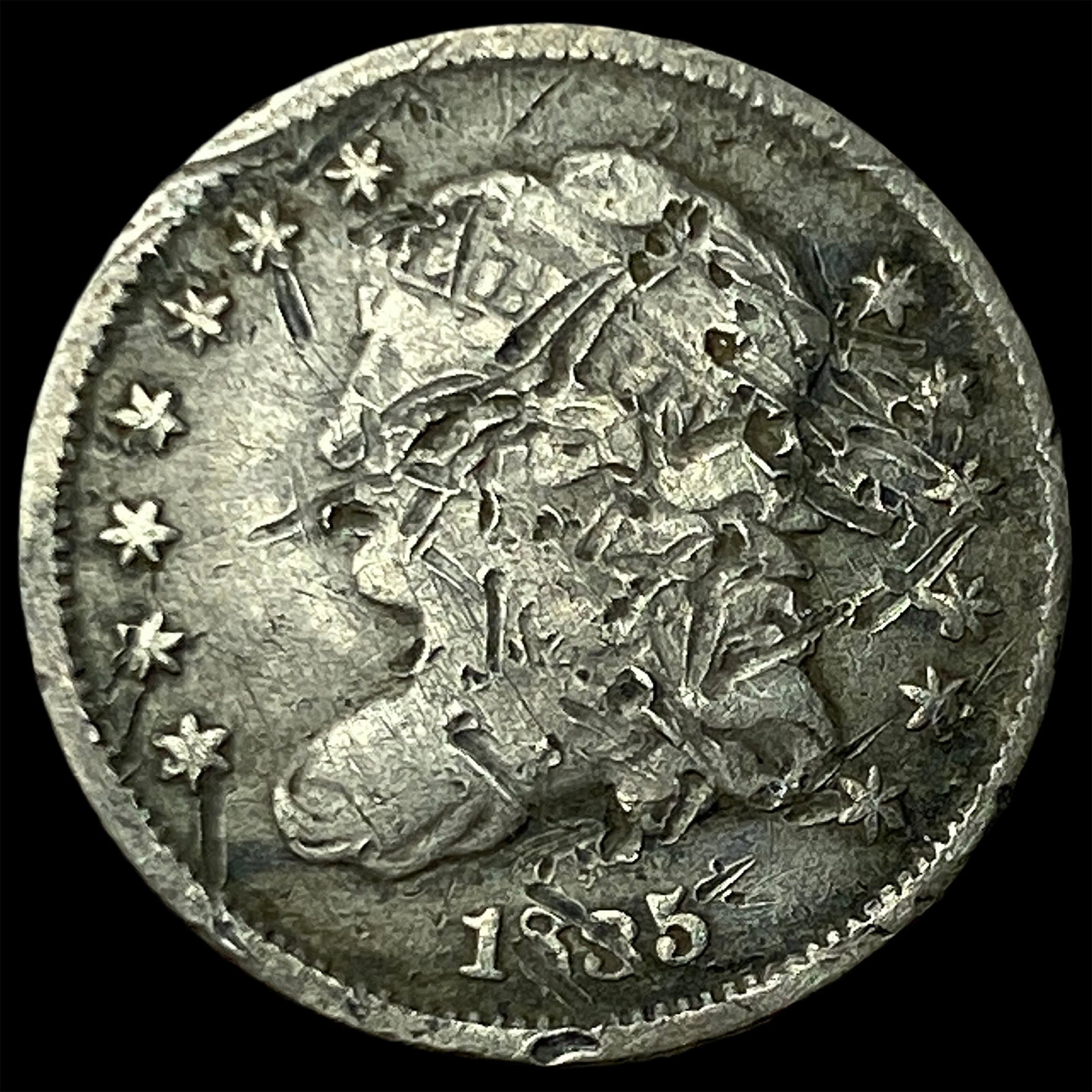 1835 Capped Bust Half Dime NICELY CIRCULATED: 1835 Capped Bust Half Dime NICELY CIRCULATED