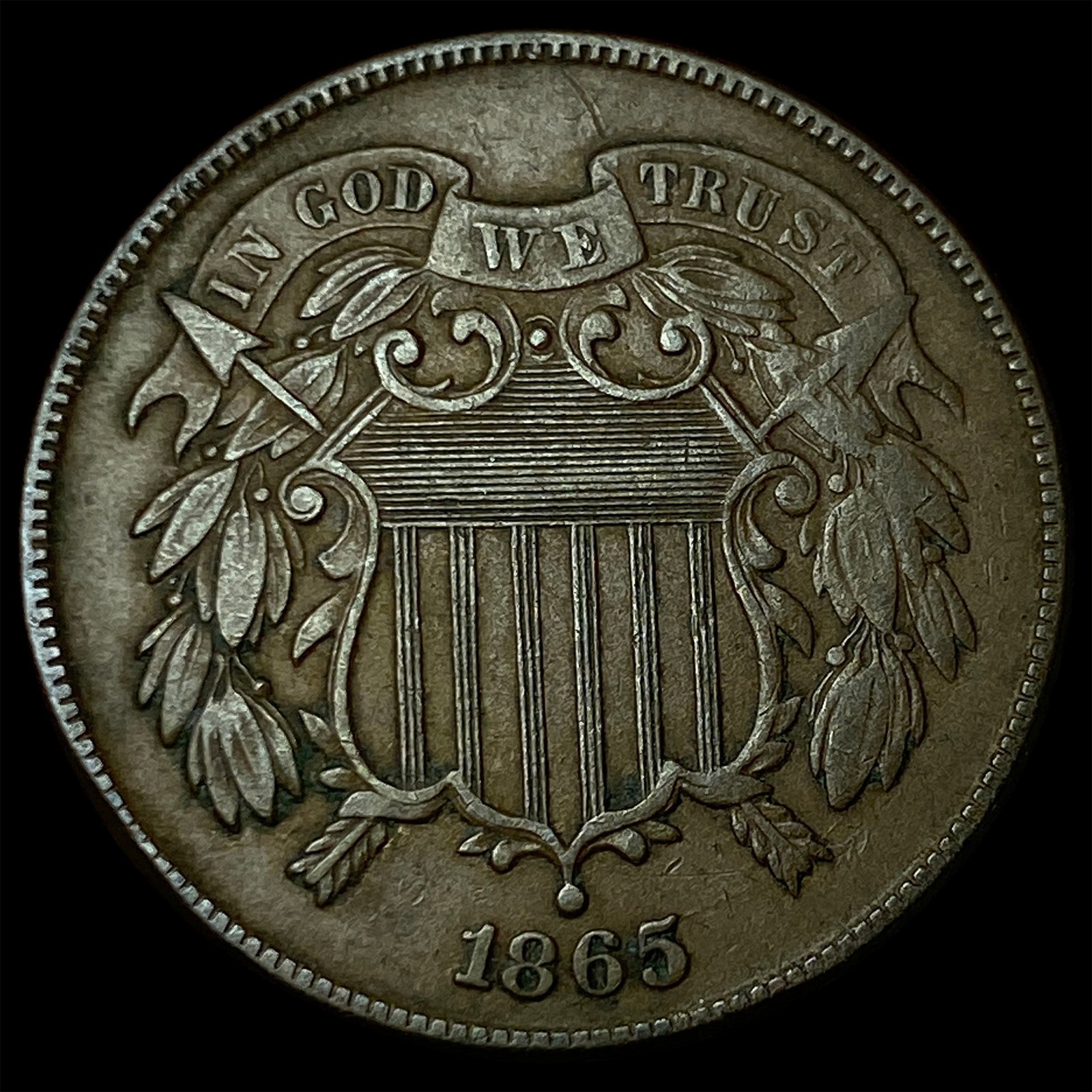 1865 Two-Cent Piece CHOICE AU: 1865 Two-Cent Piece CHOICE AU