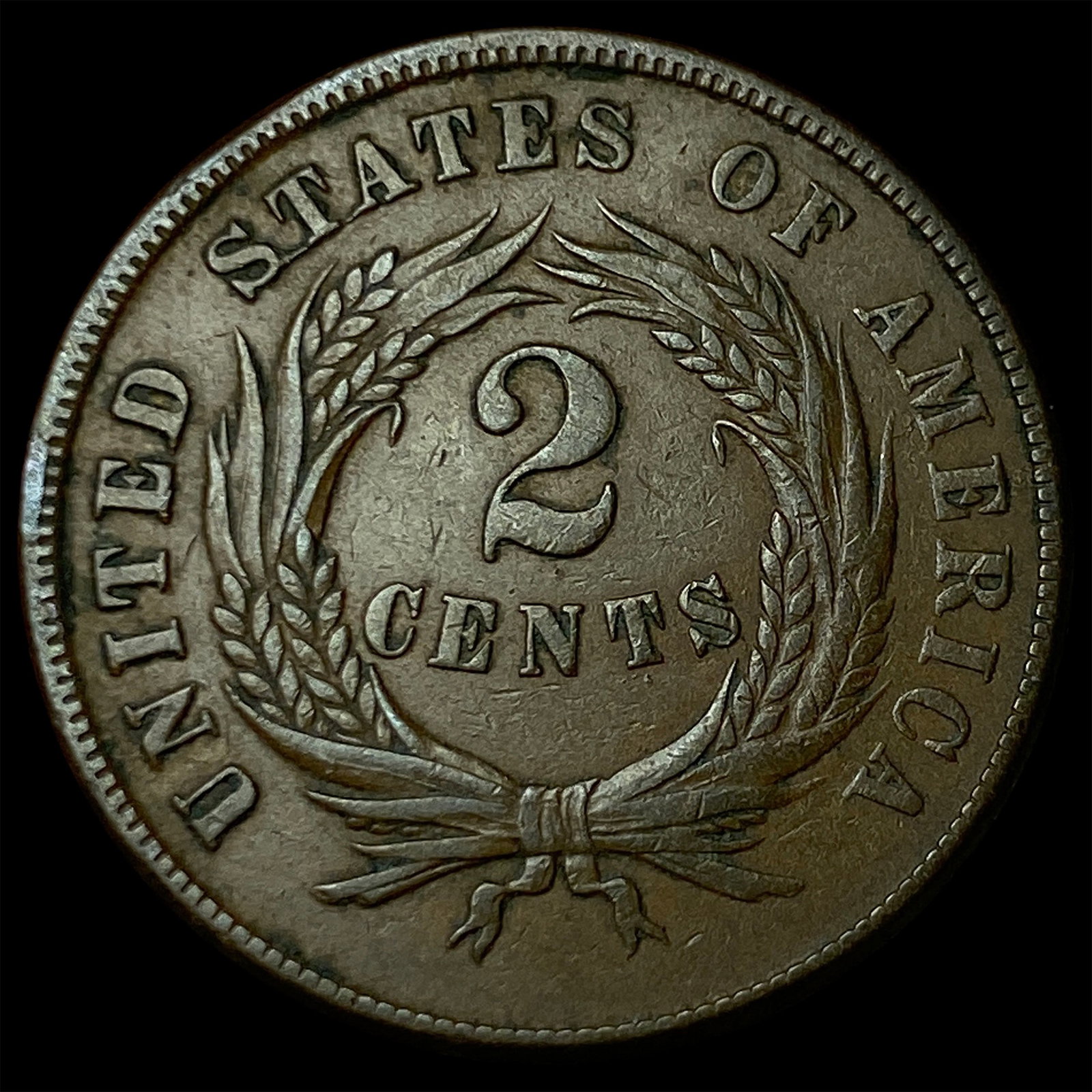1865 Two-Cent Piece CHOICE AU - 2