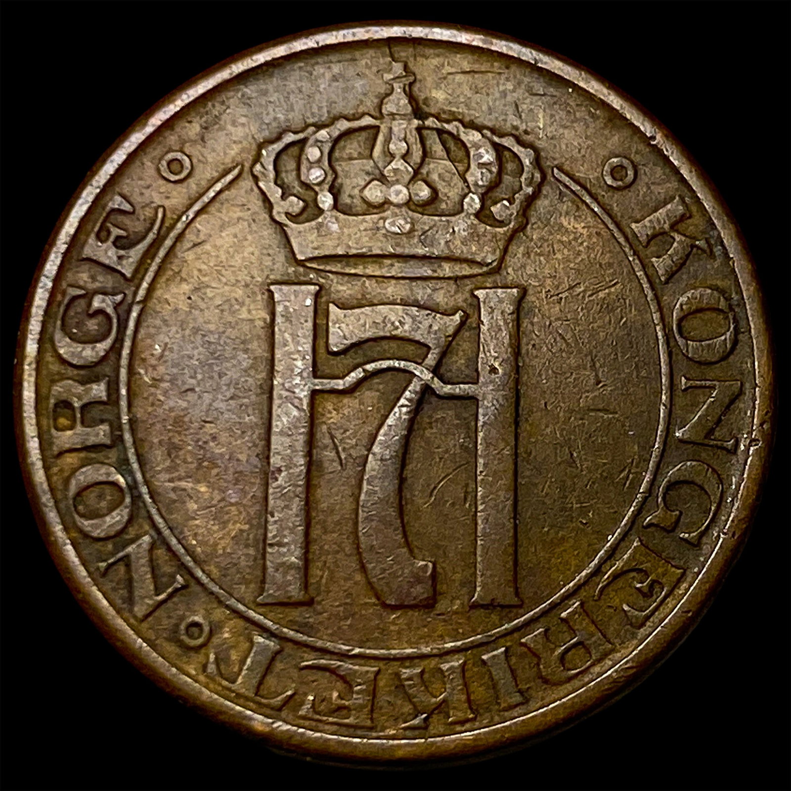 1947 Norway Bronze 2 Ore: 1947 Norway Bronze 2 Ore