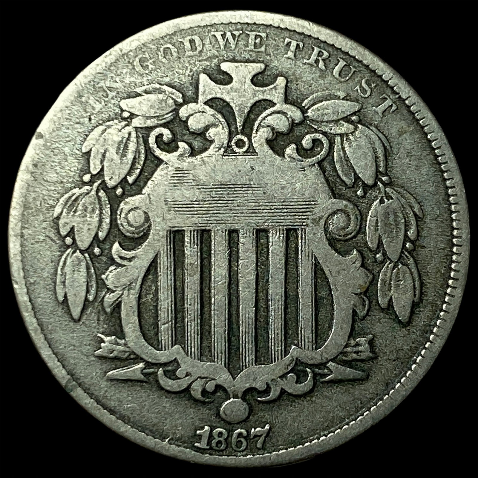 1867 Shield Nickel LIGHTLY CIRCULATED: 1867 Shield Nickel LIGHTLY CIRCULATED