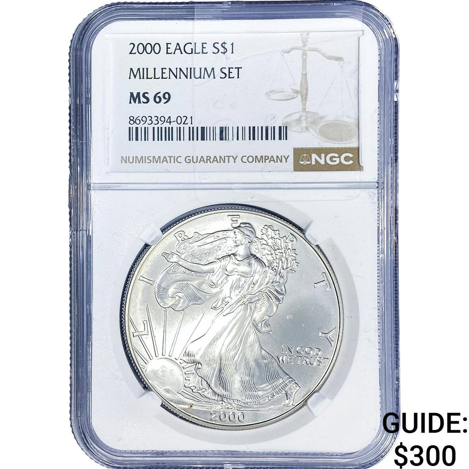 2000 Silver Eagle NGC MS69 (1 of 2)