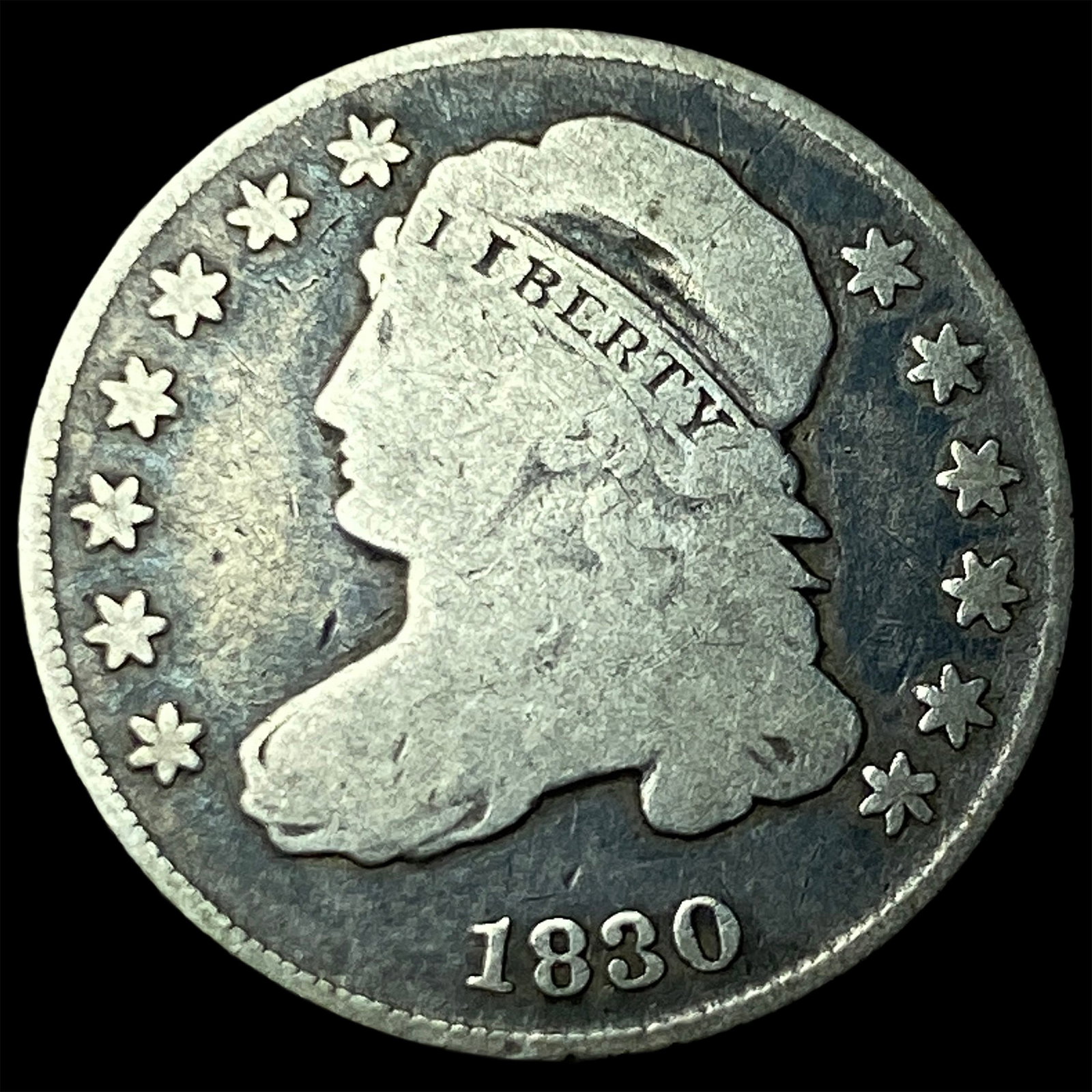 1830 Capped Bust Dime NICELY CIRCULATED: 1830 Capped Bust Dime NICELY CIRCULATED