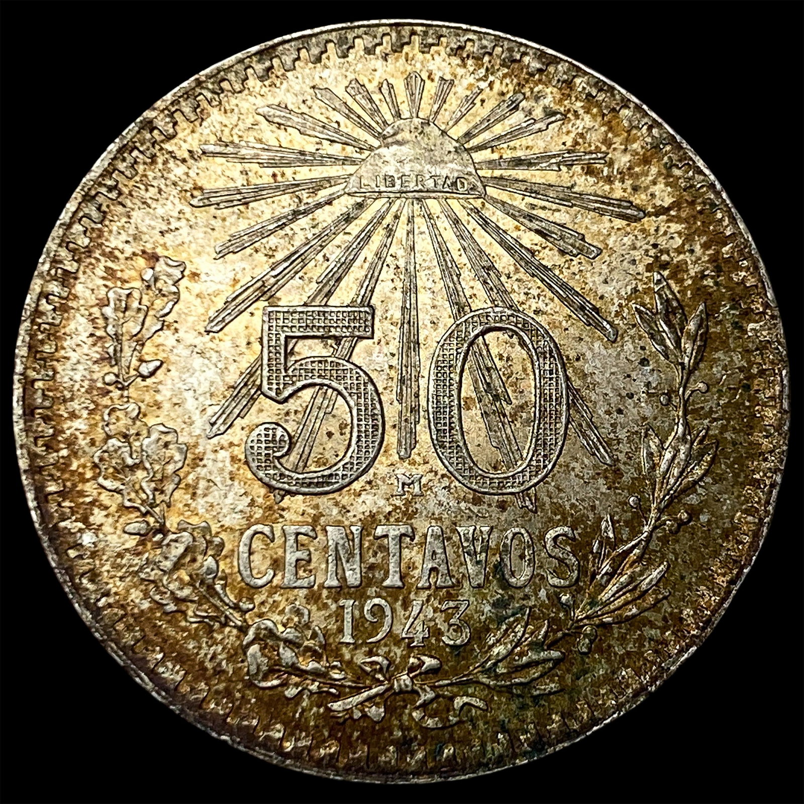 1943 Mexico Silver 50 Centavos: 1943 Mexico Silver 50 Centavos
