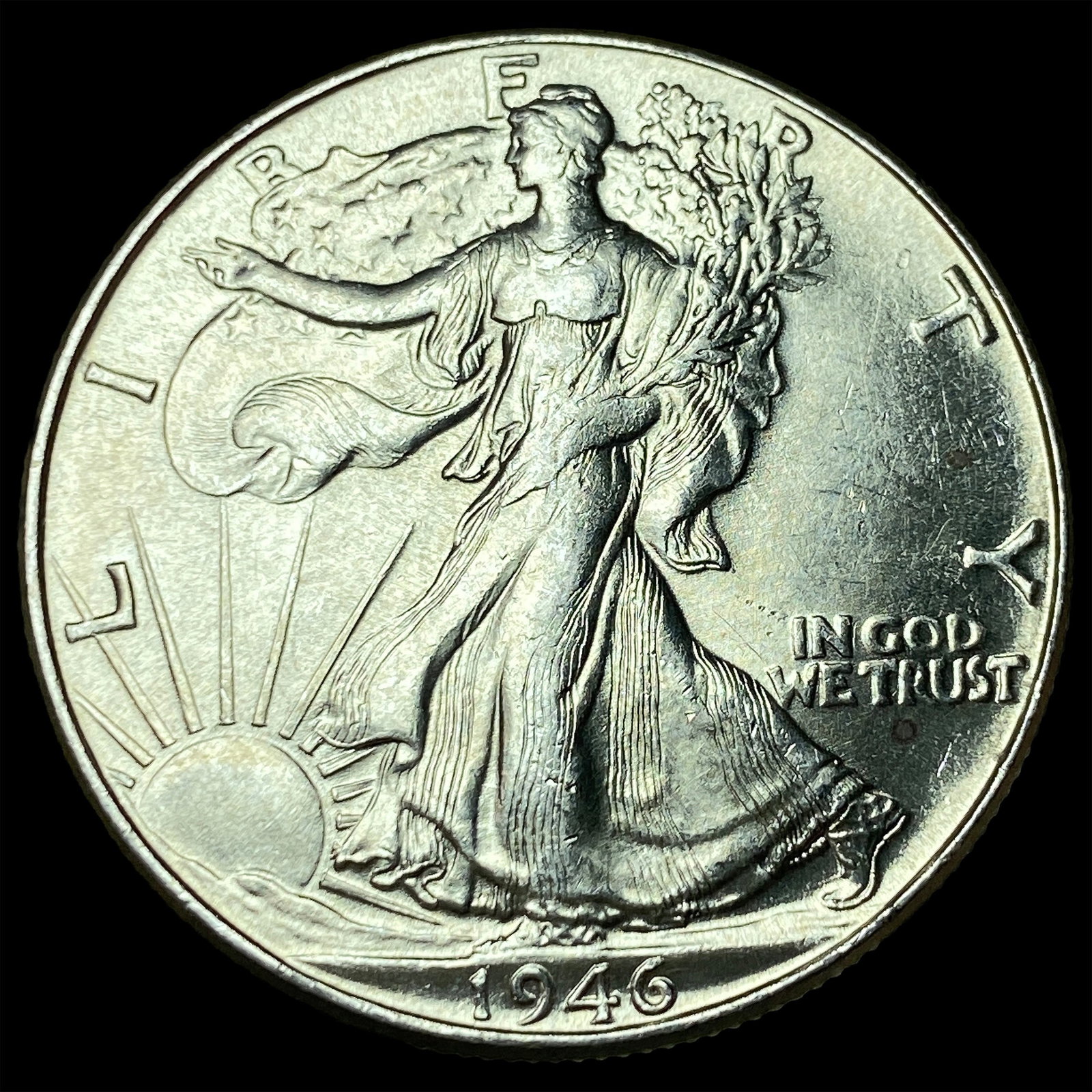1946 Silver Half Dollar (Walking Liberty) GEM BU: 1946 Silver Half Dollar (Walking Liberty) GEM BU