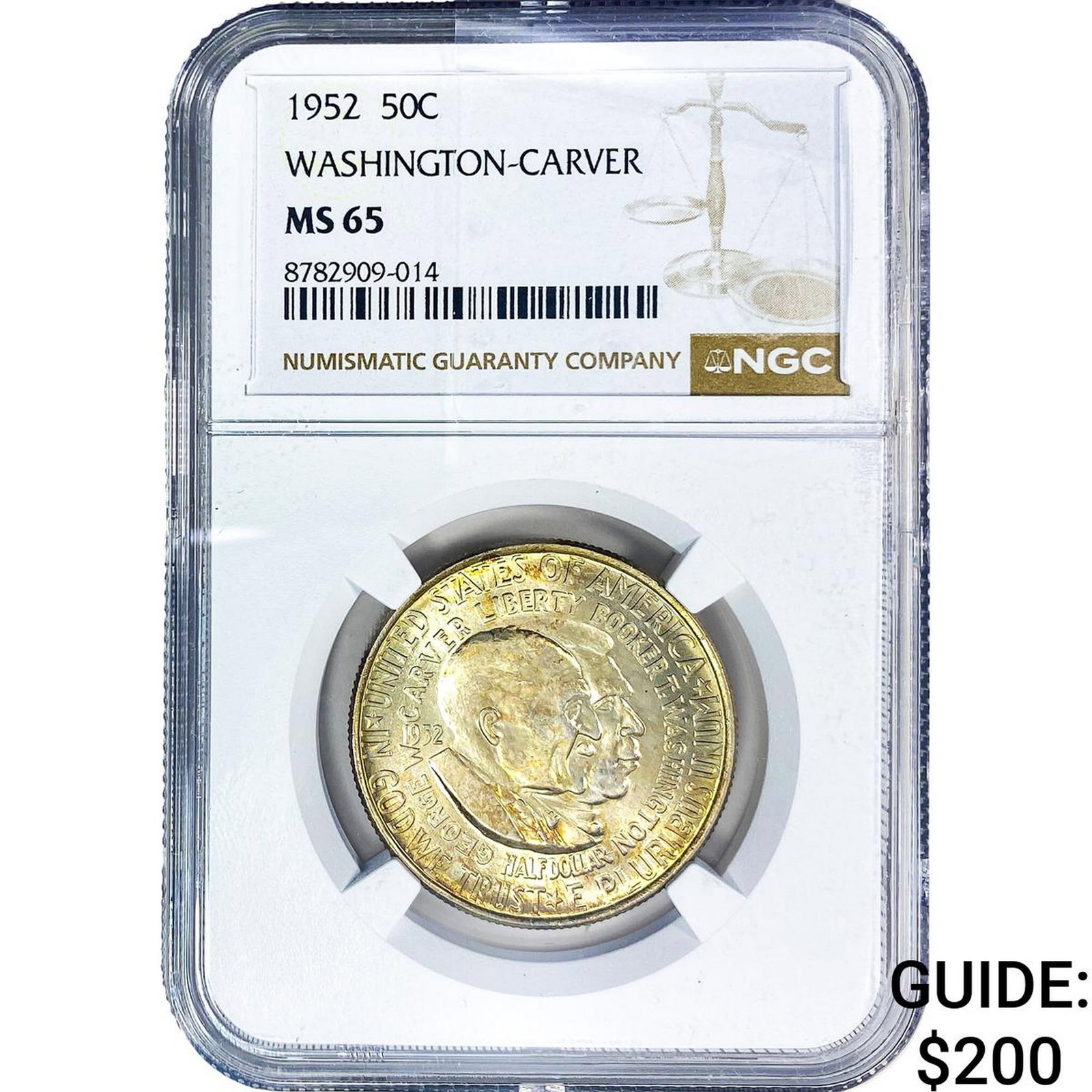 1952 Washington Carver Half Dollar NGC MS65: 1952 Washington Carver Half Dollar NGC MS65
