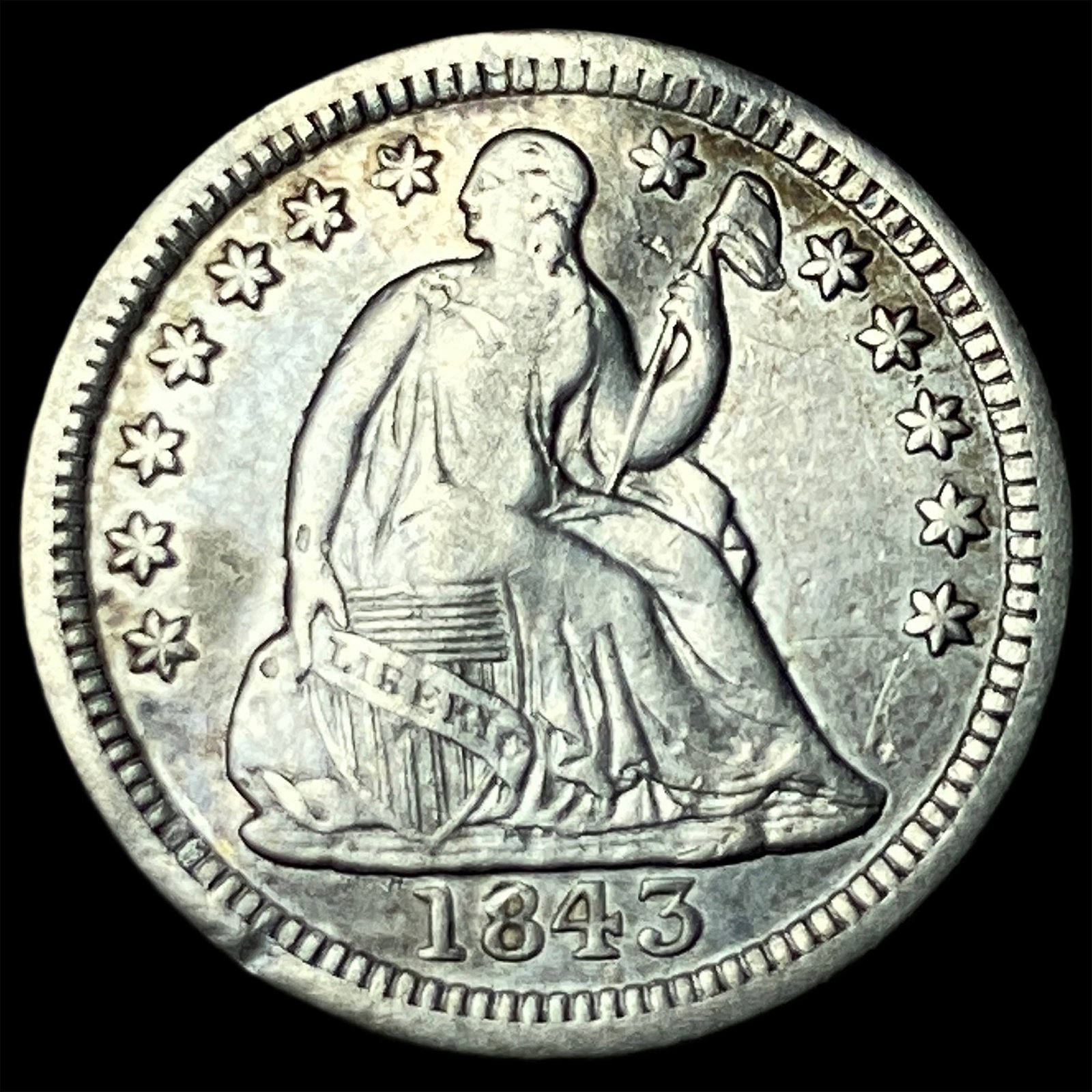 1843 Silver Half Dime HIGH GRADE: 1843 Silver Half Dime HIGH GRADE