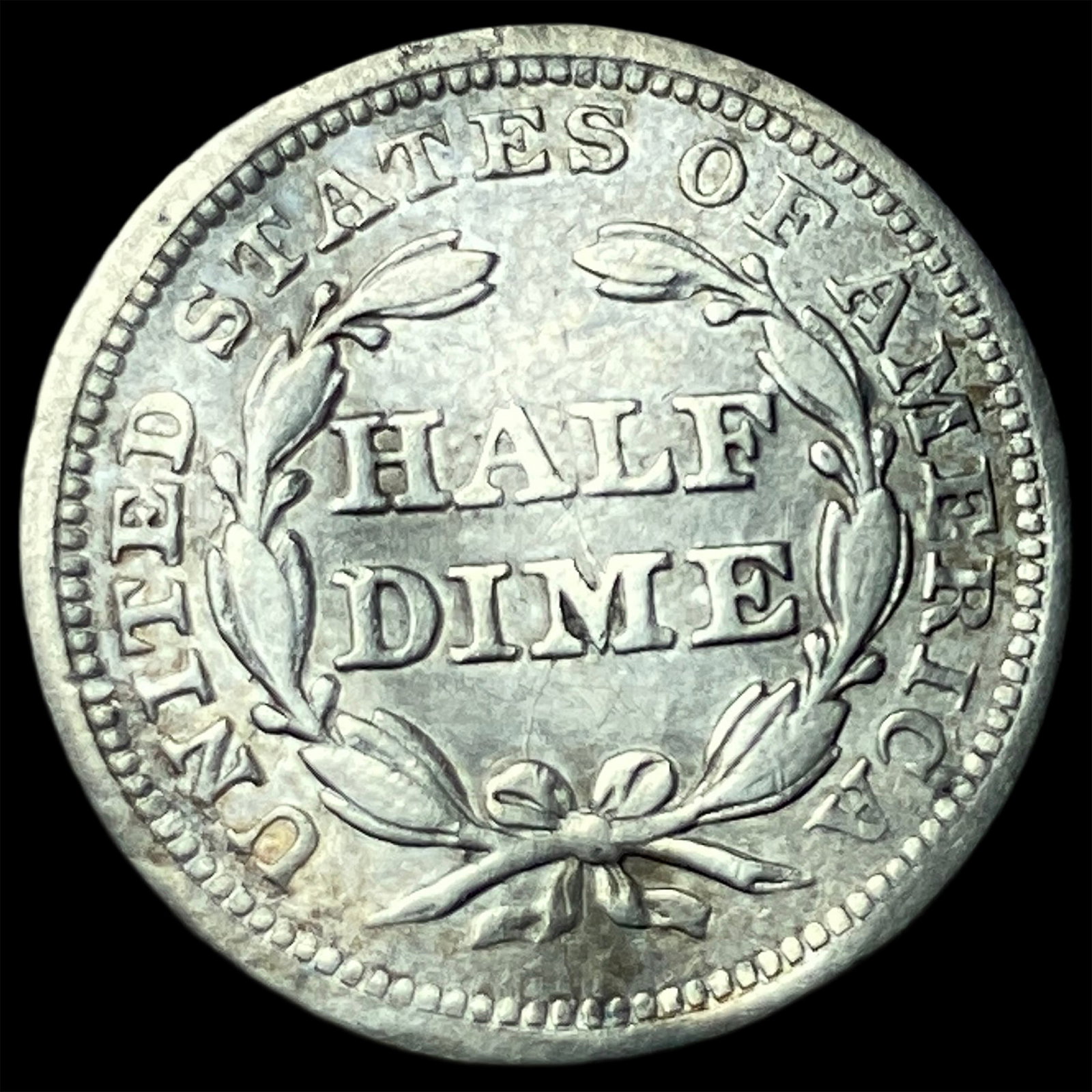 1843 Silver Seated Liberty Half Dime HIGH GRADE - 2