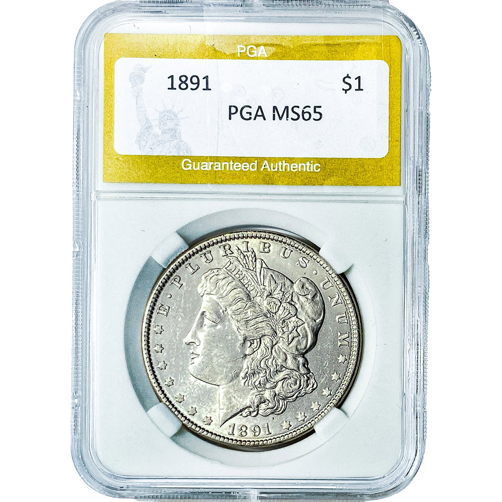 1891 Morgan Silver Dollar PGA MS65: 1891 Morgan Silver Dollar PGA MS65