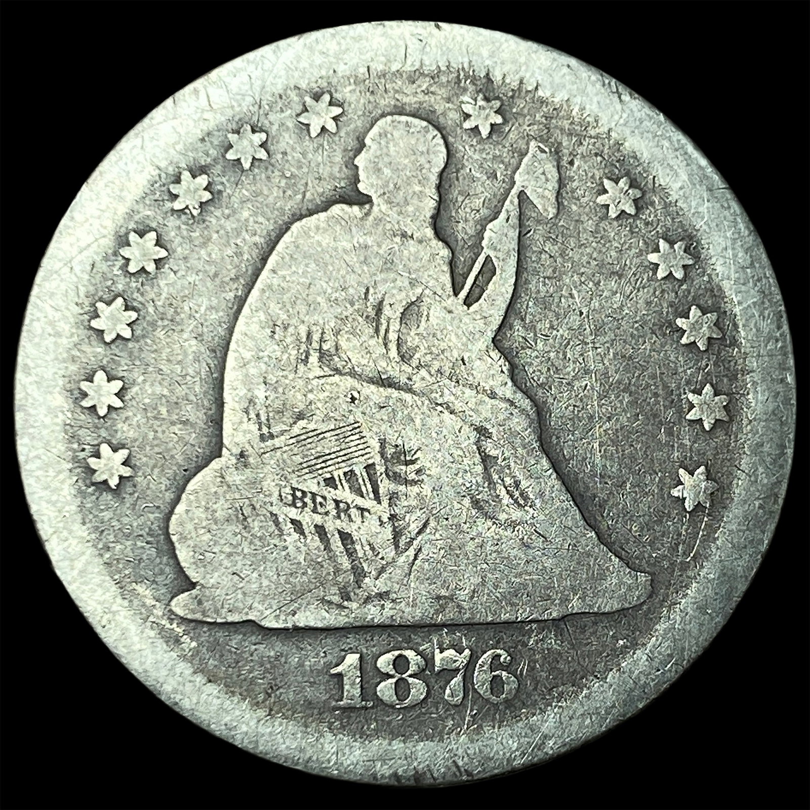 1876-S Silver Quarter Dollar NICELY CIRCULATED: 1876-S Silver Quarter Dollar NICELY CIRCULATED