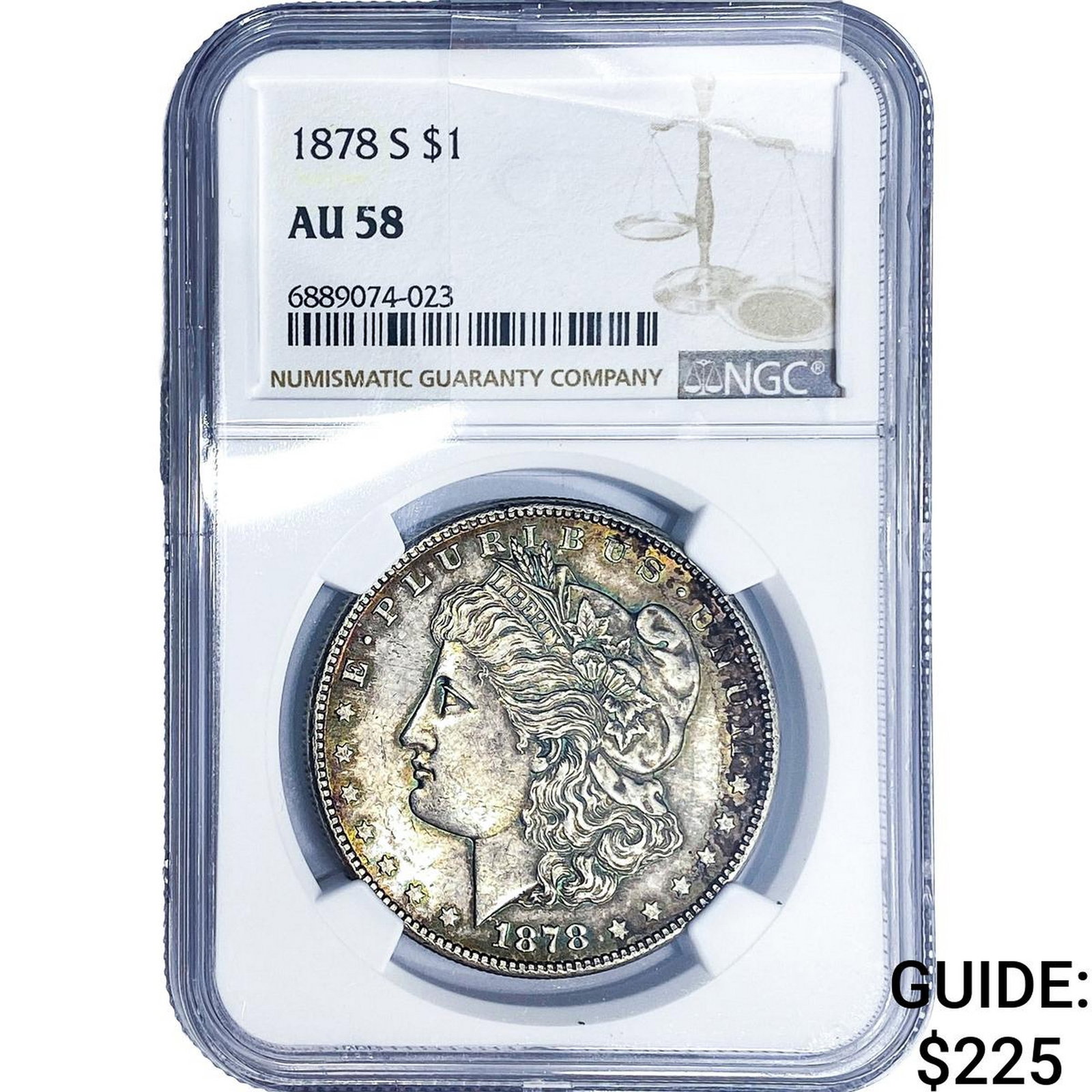 1878-S Morgan Silver Dollar NGC AU58: 1878-S Morgan Silver Dollar NGC AU58