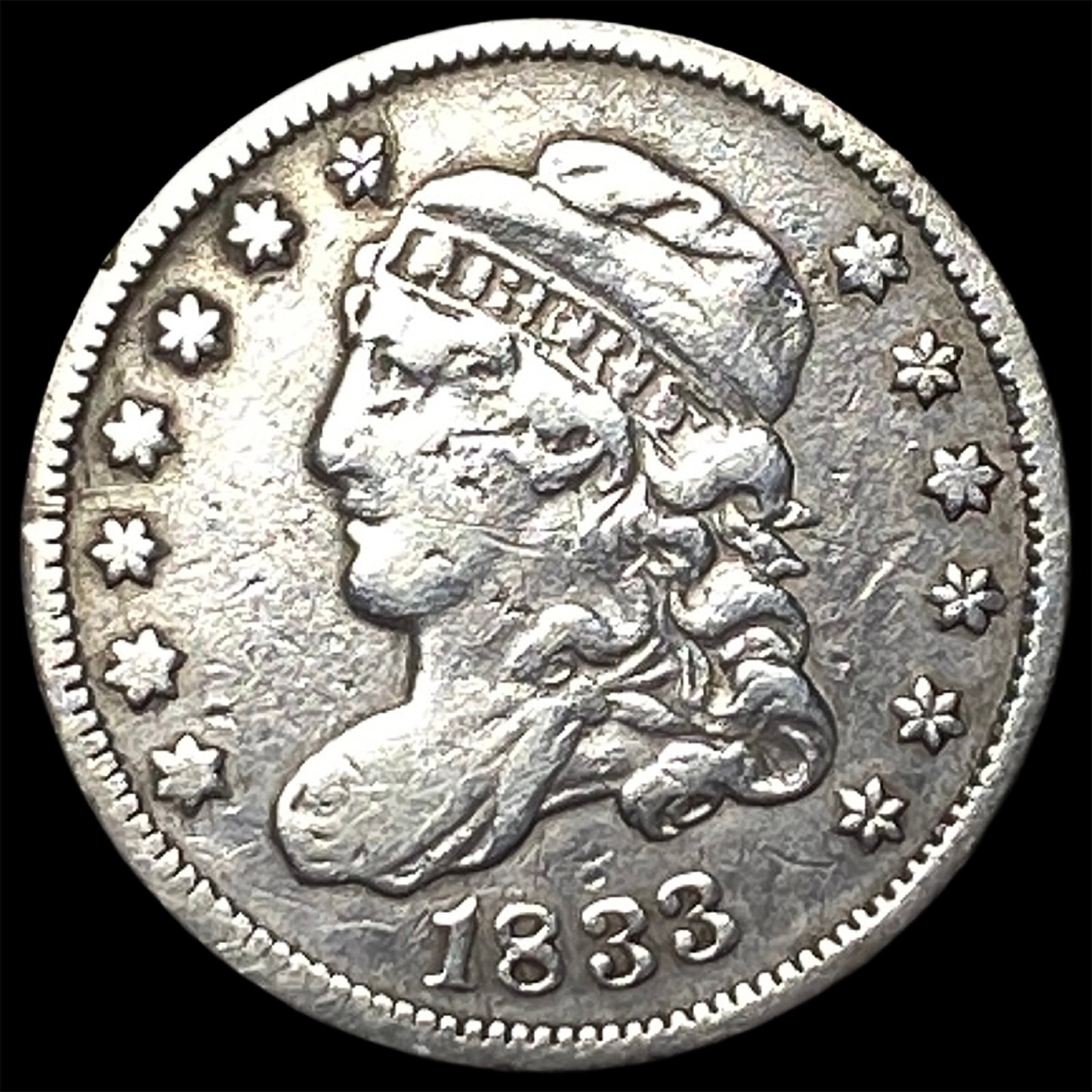 1833 Capped Bust Half Dime LIGHTLY CIRCULATED: 1833 Capped Bust Half Dime LIGHTLY CIRCULATED
