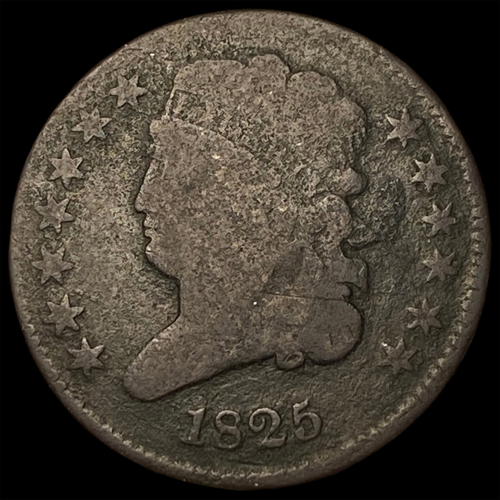 1825 Copper Half Cent NICELY CIRCULATED (1 of 2)