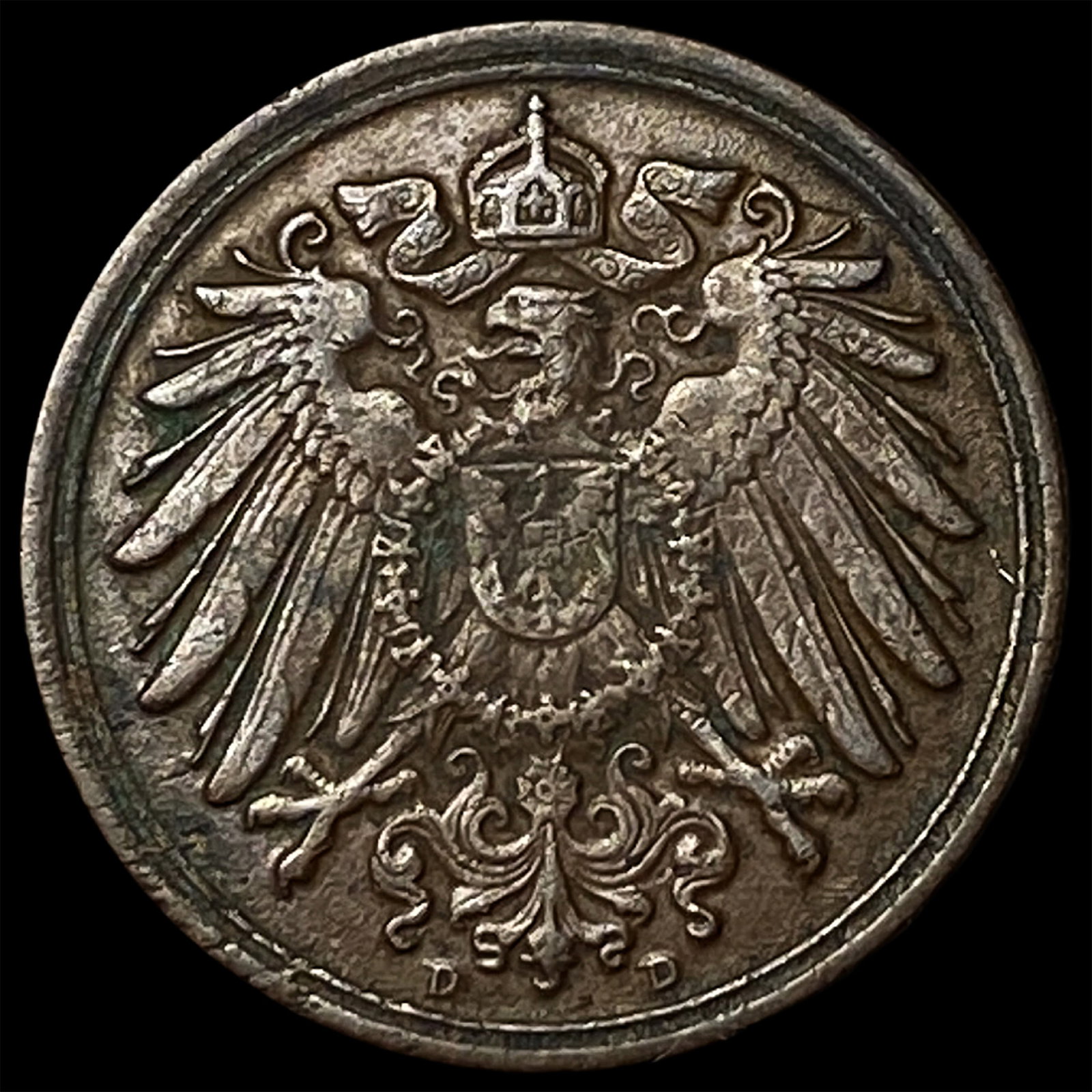 1901-D Germany Copper 1 Pfennig: 1901-D Germany Copper 1 Pfennig