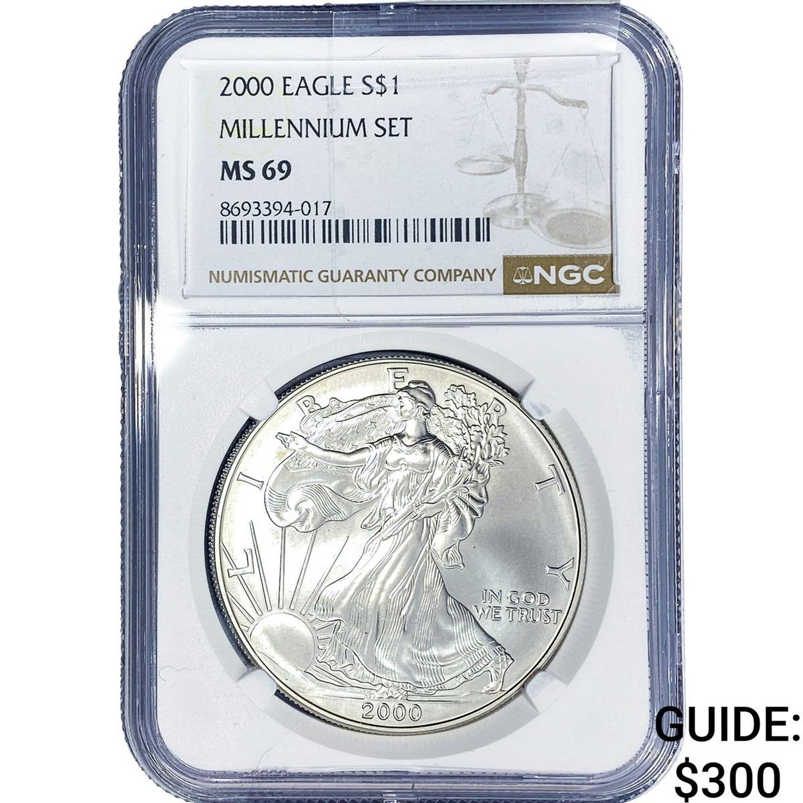 2000 Silver Eagle NGC MS69: 2000 Silver Eagle NGC MS69