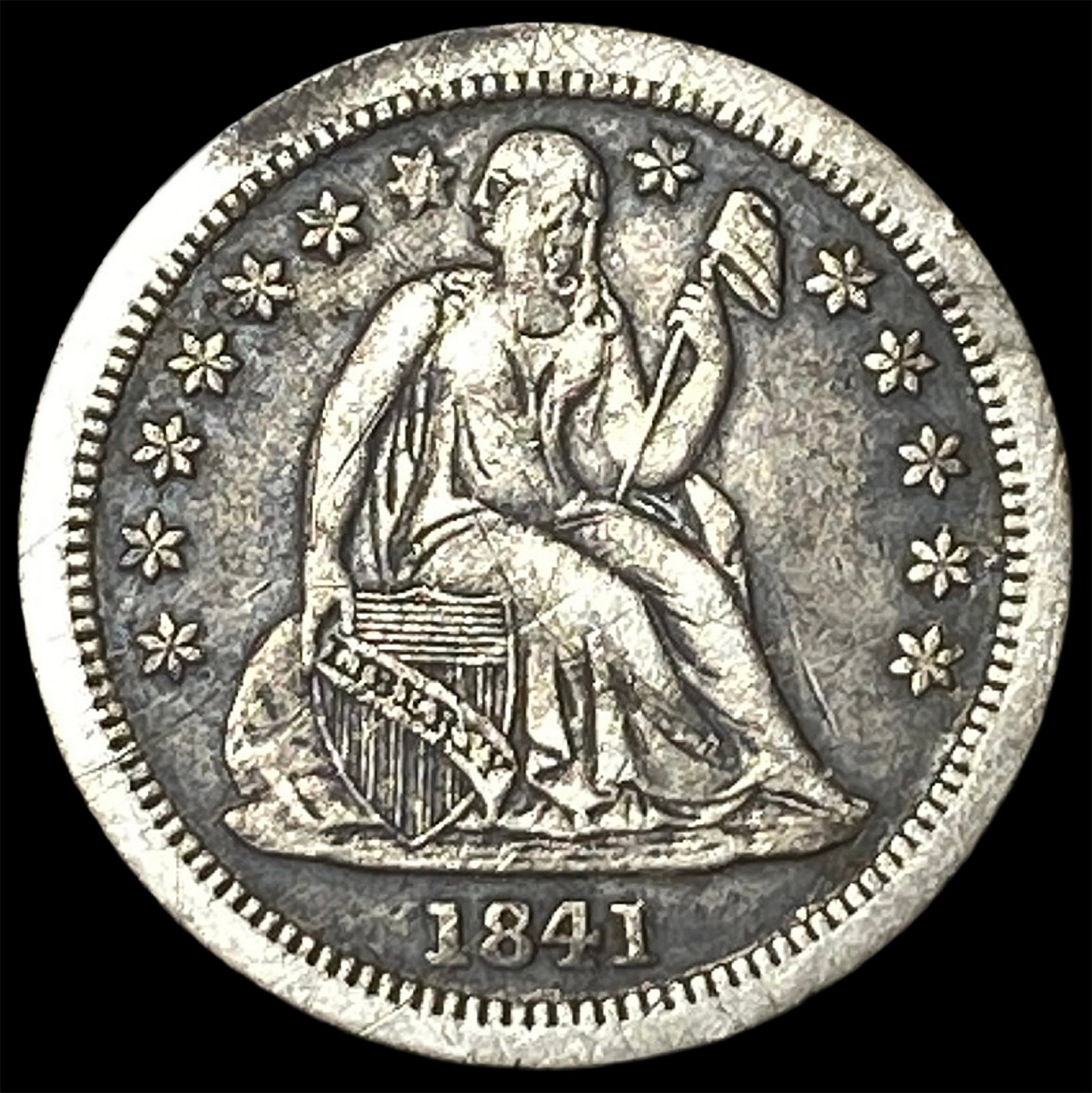 1841-O Silver Seated Liberty Dime NEARLY UNCIRCULATED: 1841-O Silver Seated Liberty Dime NEARLY UNCIRCULATED