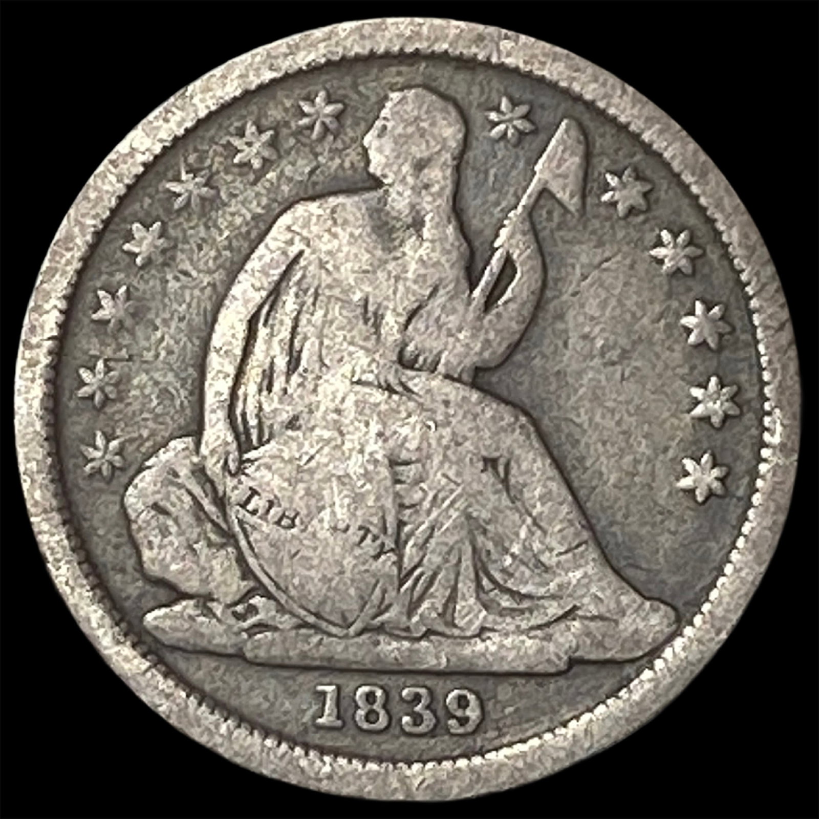 1839 Seated Liberty Dime NICELY CIRCULATED: 1839 Seated Liberty Dime NICELY CIRCULATED