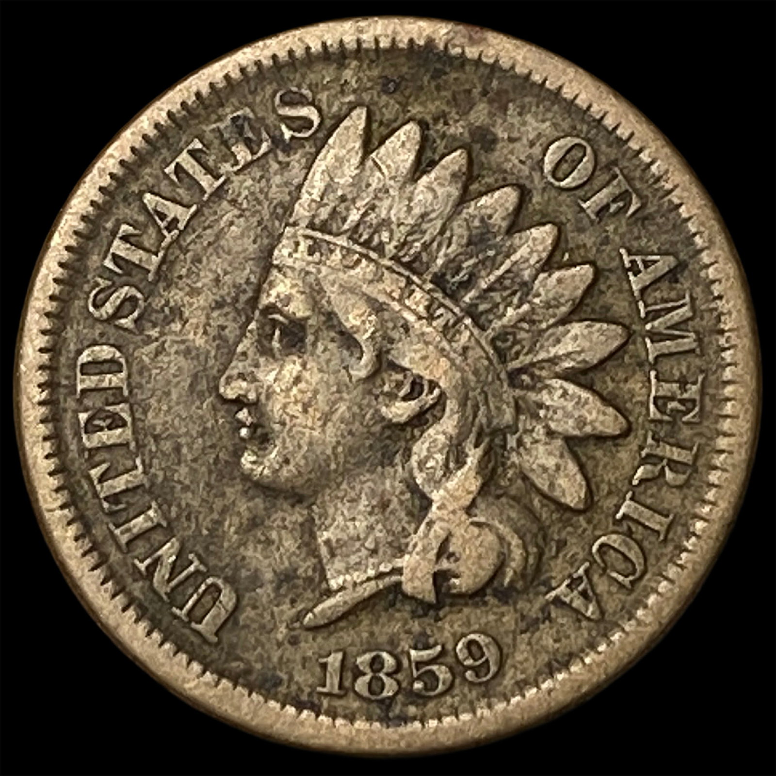 1859 Indian Head Cent ABOUT UNCIRCULATED: 1859 Indian Head Cent ABOUT UNCIRCULATED