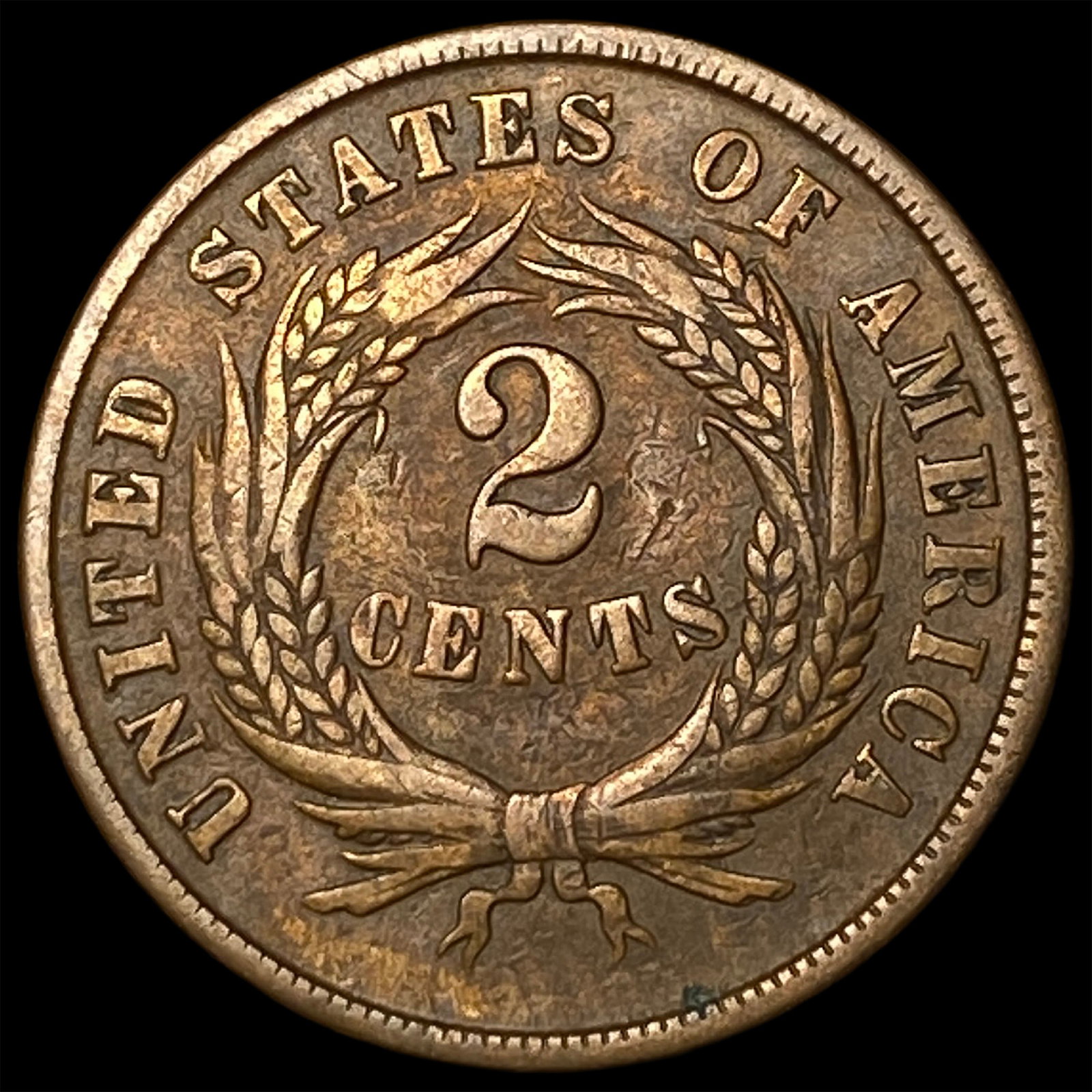 1864 Two-Cent Piece LIGHTLY CIRCULATED - 2