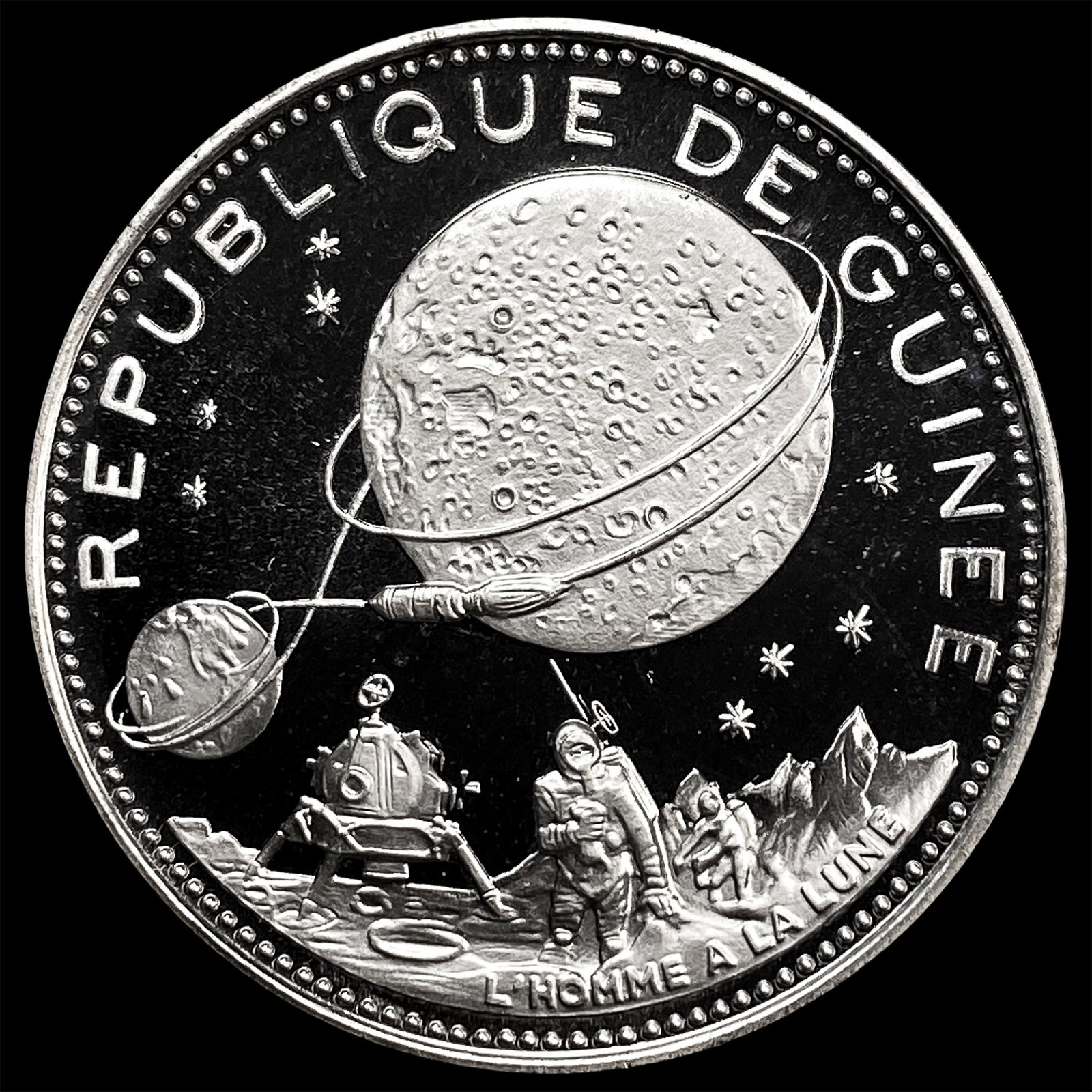 1969 Guinea Silver 250 Francs Proof: 1969 Guinea Silver 250 Francs Proof