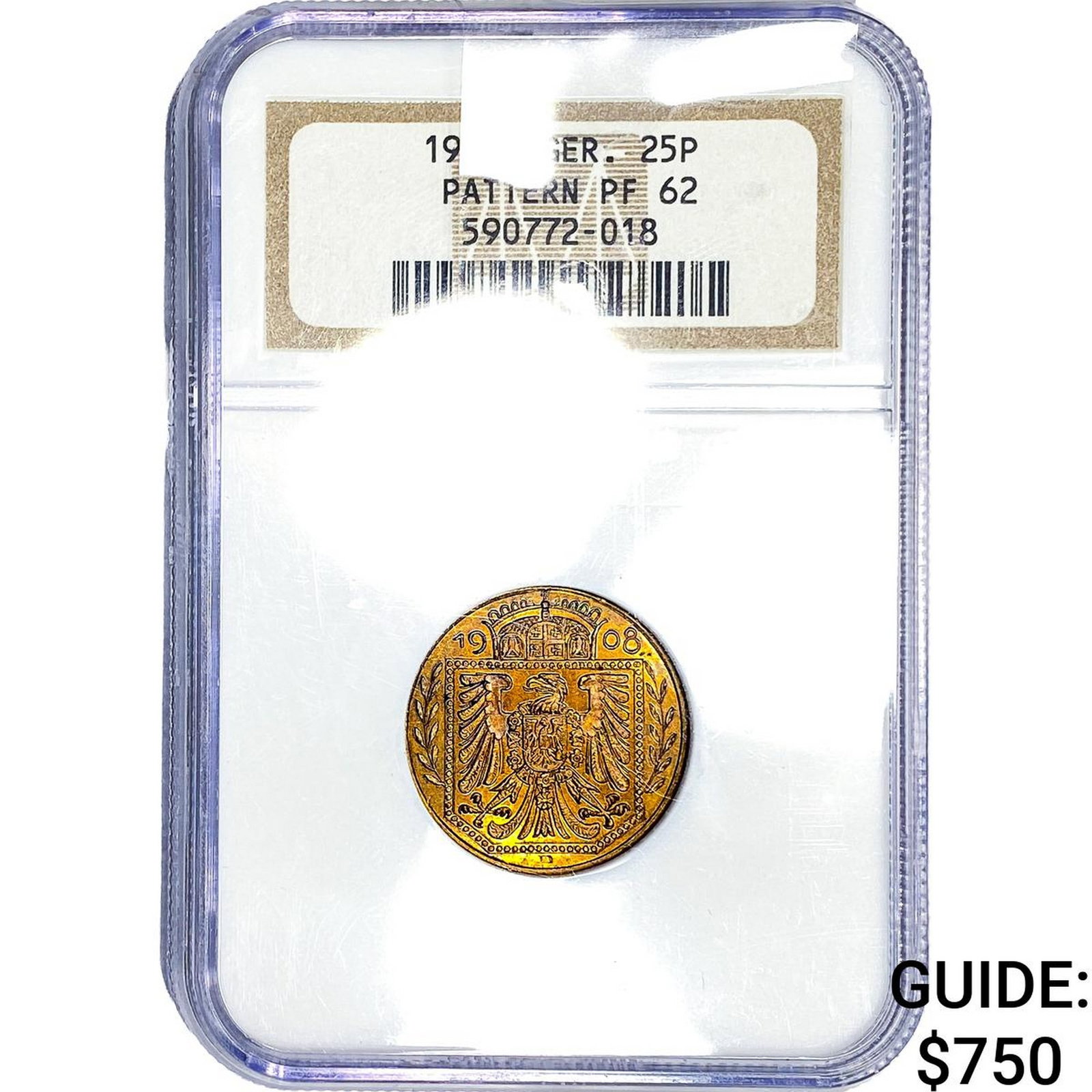 1908-D Germany 25P Pattern NGC PF62 (1 of 2)