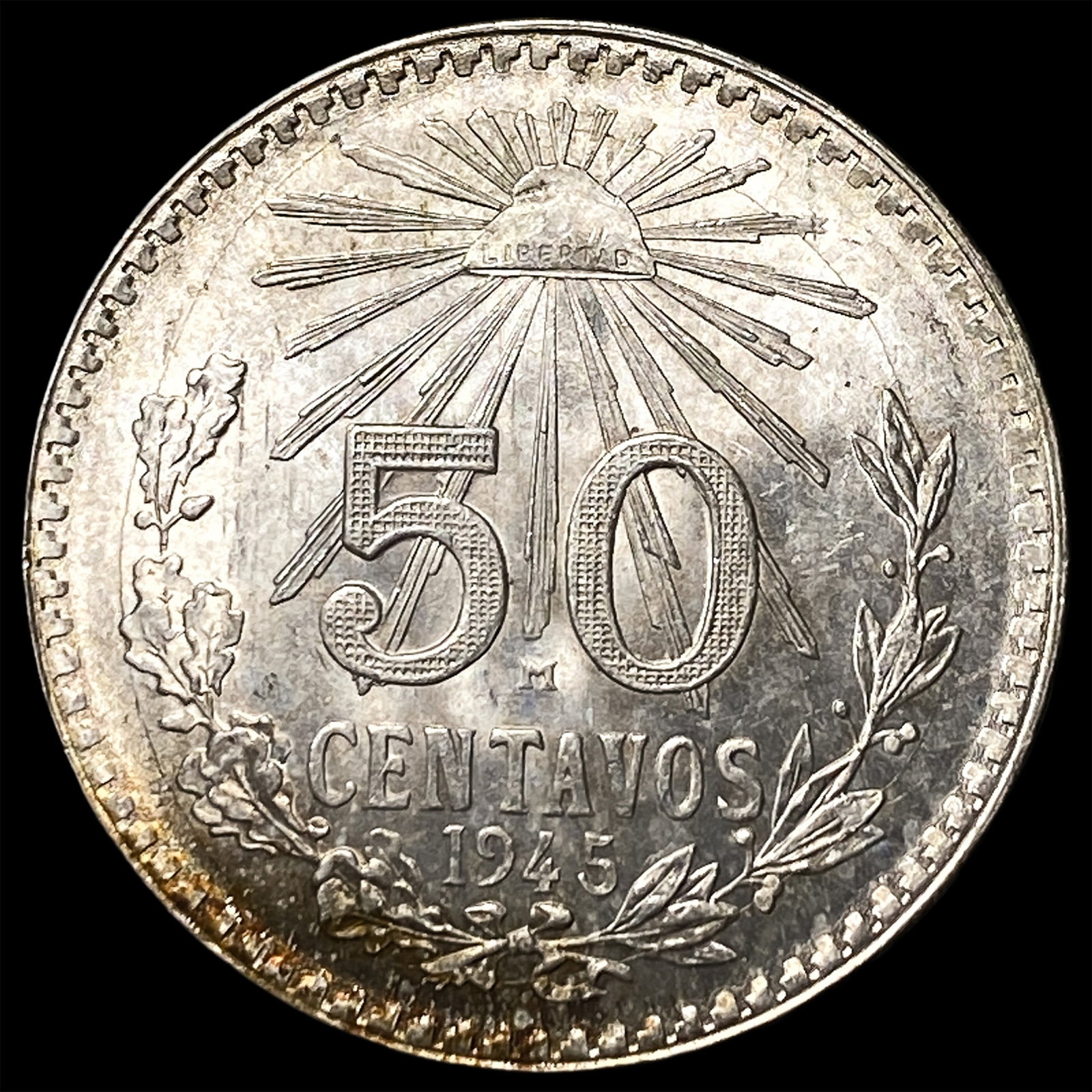1945 Mexico Silver 50 Centavos: 1945 Mexico Silver 50 Centavos