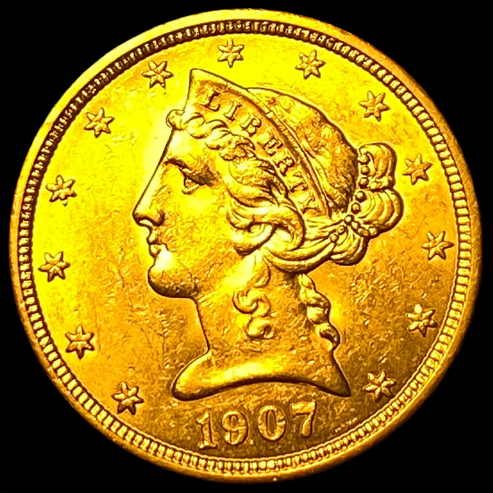 1907 Liberty Head Half Eagle $5 Gold UNCIRCULATED (1 of 2)