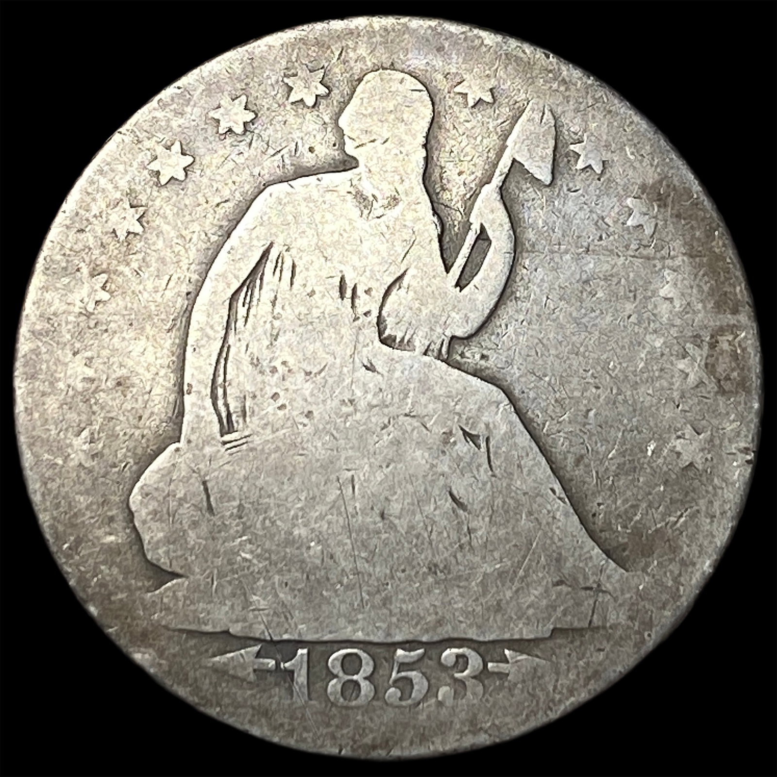 1853-O Seated Liberty Half Dollar NICELY CIRCULATED: 1853-O Seated Liberty Half Dollar NICELY CIRCULATED