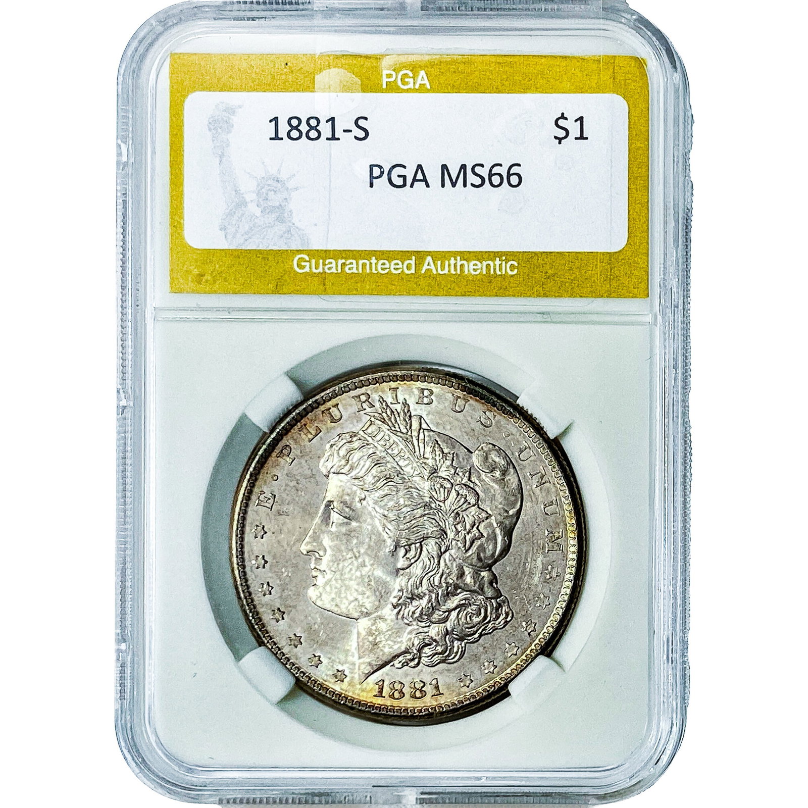 1881-S Morgan Silver Dollar PGA MS66: 1881-S Morgan Silver Dollar PGA MS66