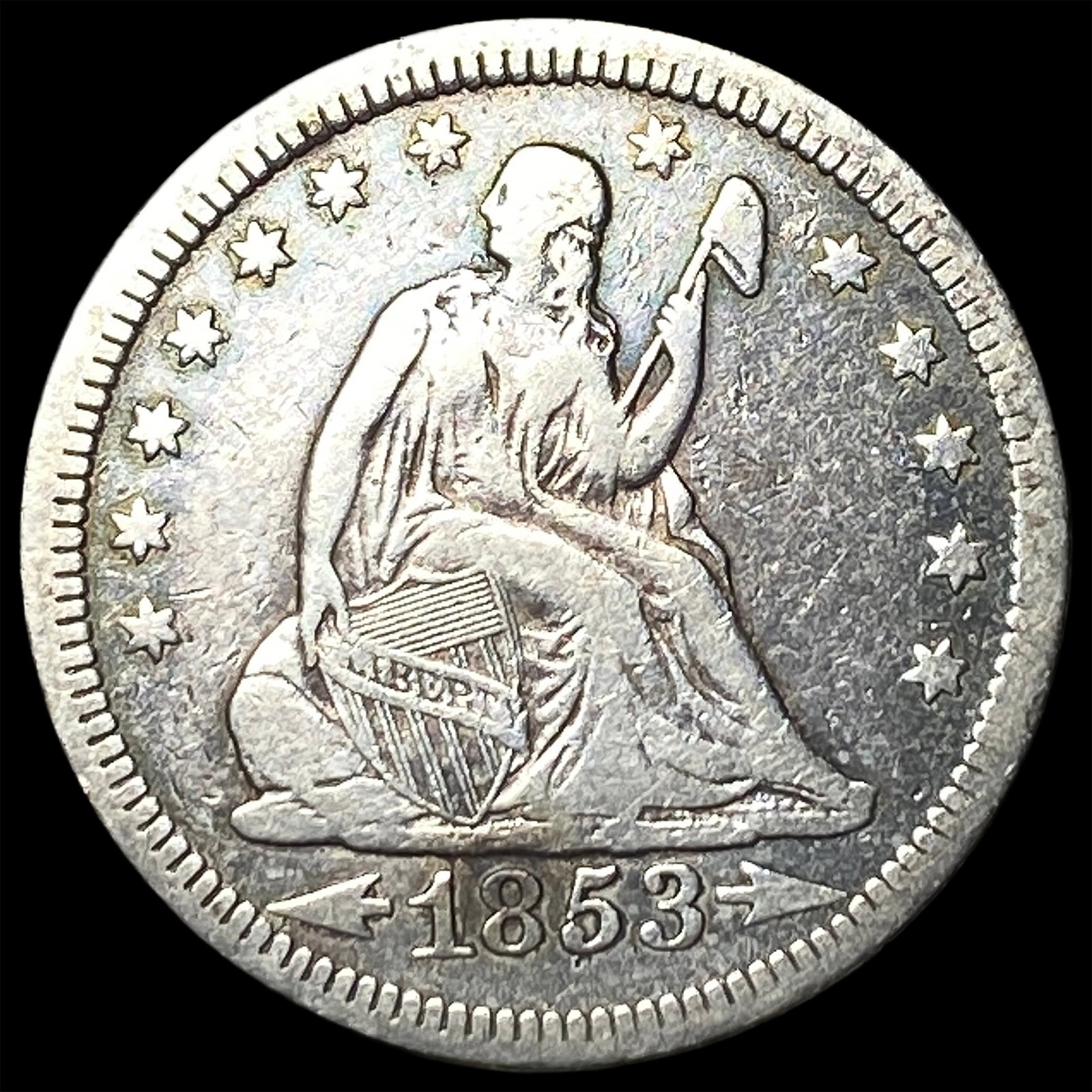 1853 Arrows Seated Liberty Quarter LIGHTLY CIRCULATED: 1853 Arrows Seated Liberty Quarter LIGHTLY CIRCULATED