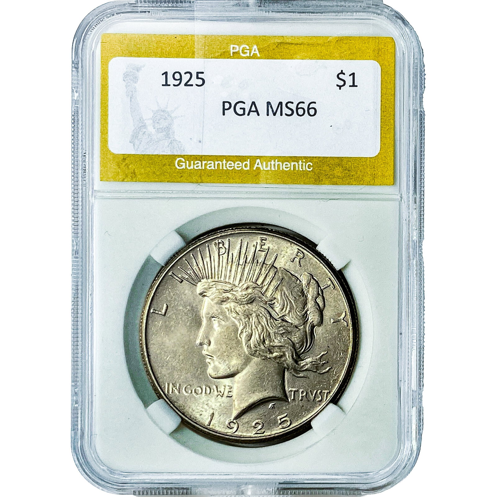 1925 Silver Peace Dollar PGA MS66: 1925 Silver Peace Dollar PGA MS66