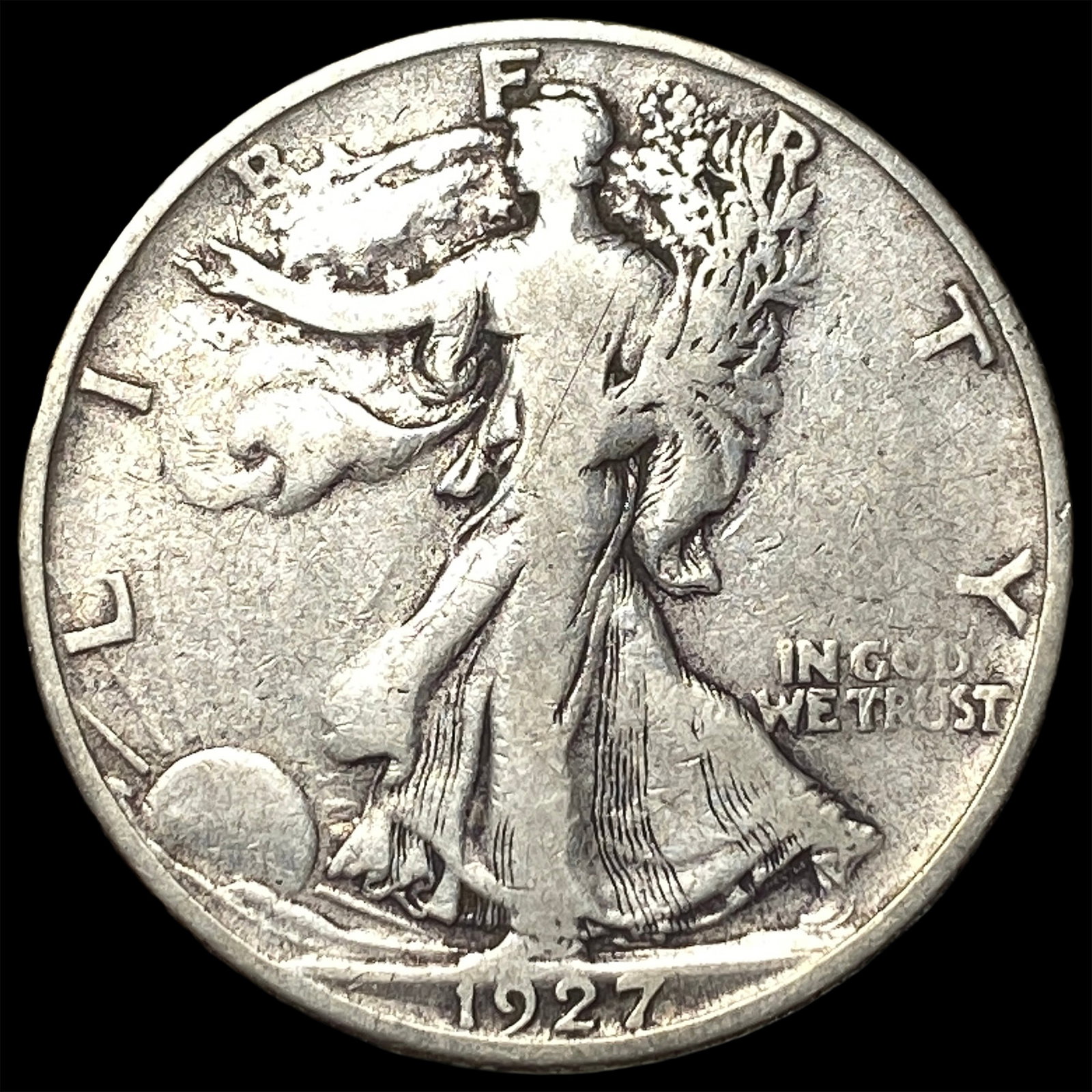 1927-S Silver Walking Liberty Half Dollar LIGHTLY CIRCULATED: 1927-S Silver Walking Liberty Half Dollar LIGHTLY CIRCULATED