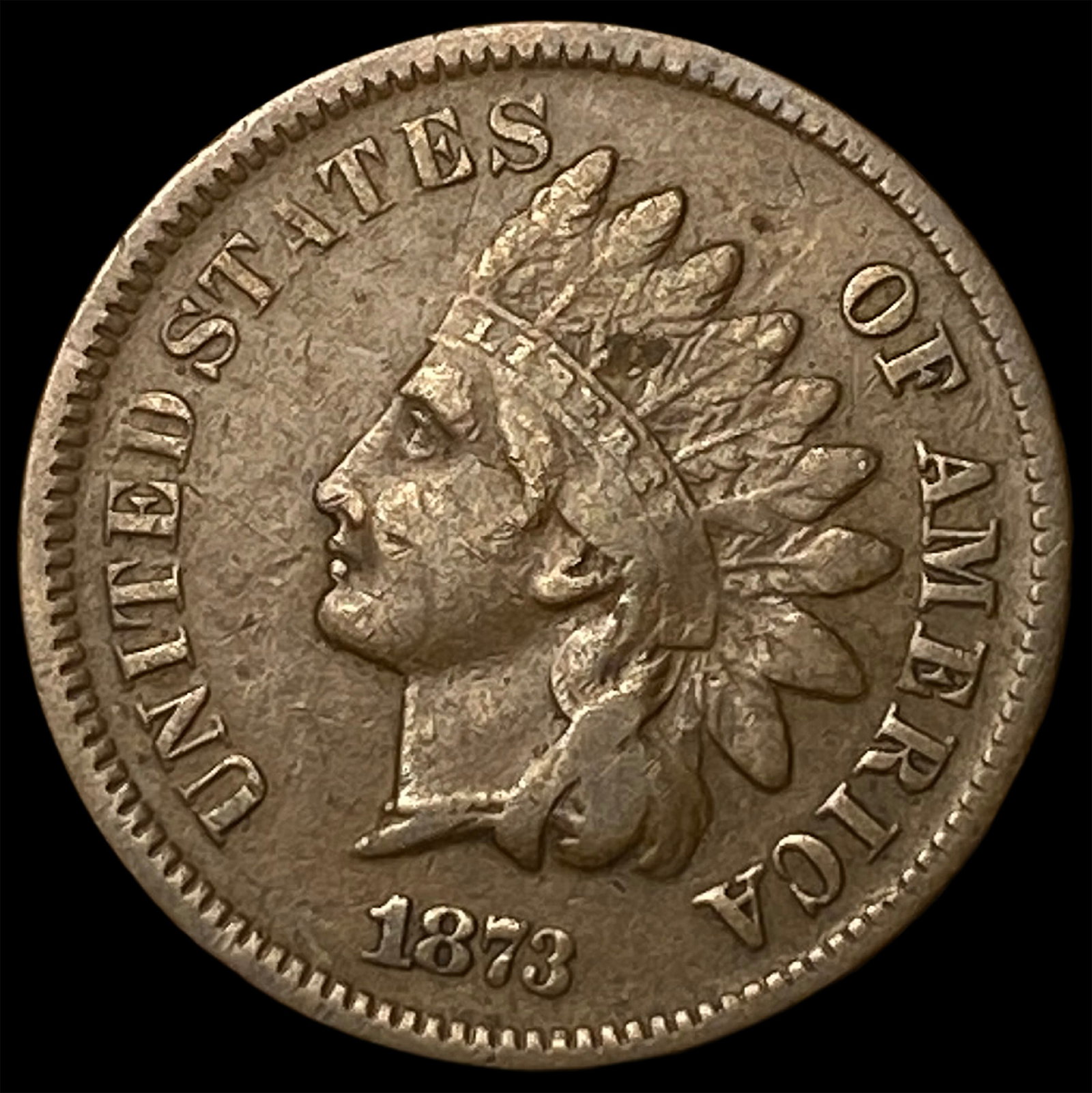 1873 Indian Head Cent ABOUT UNCIRCULATED: 1873 Indian Head Cent ABOUT UNCIRCULATED