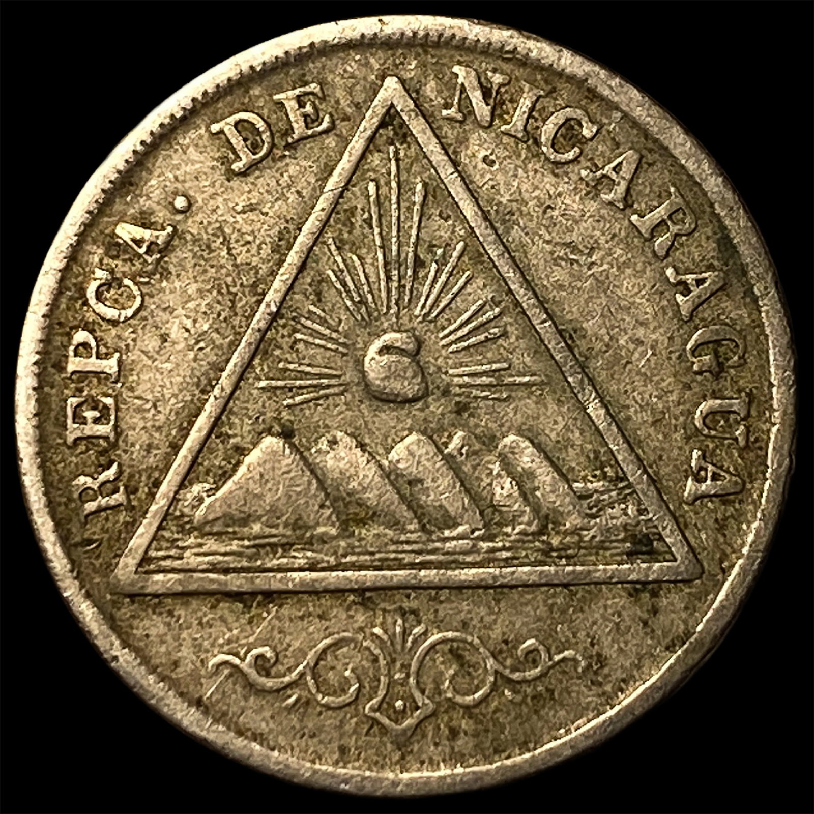1899 Nicaragua Copper Nickel 5 Centavos: 1899 Nicaragua Copper Nickel 5 Centavos