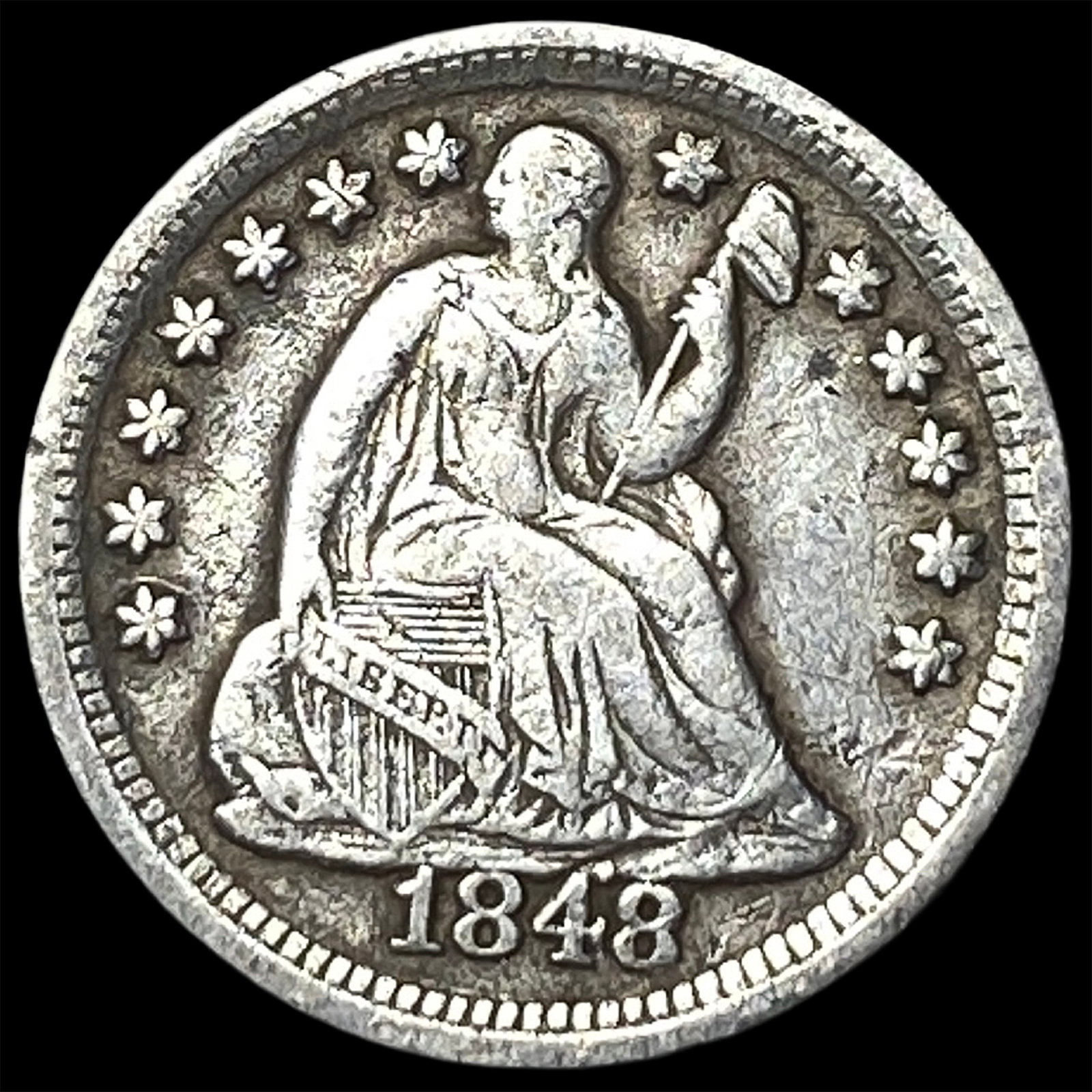 1848-O Silver Half Dime LIGHTLY CIRCULATED: 1848-O Silver Half Dime LIGHTLY CIRCULATED