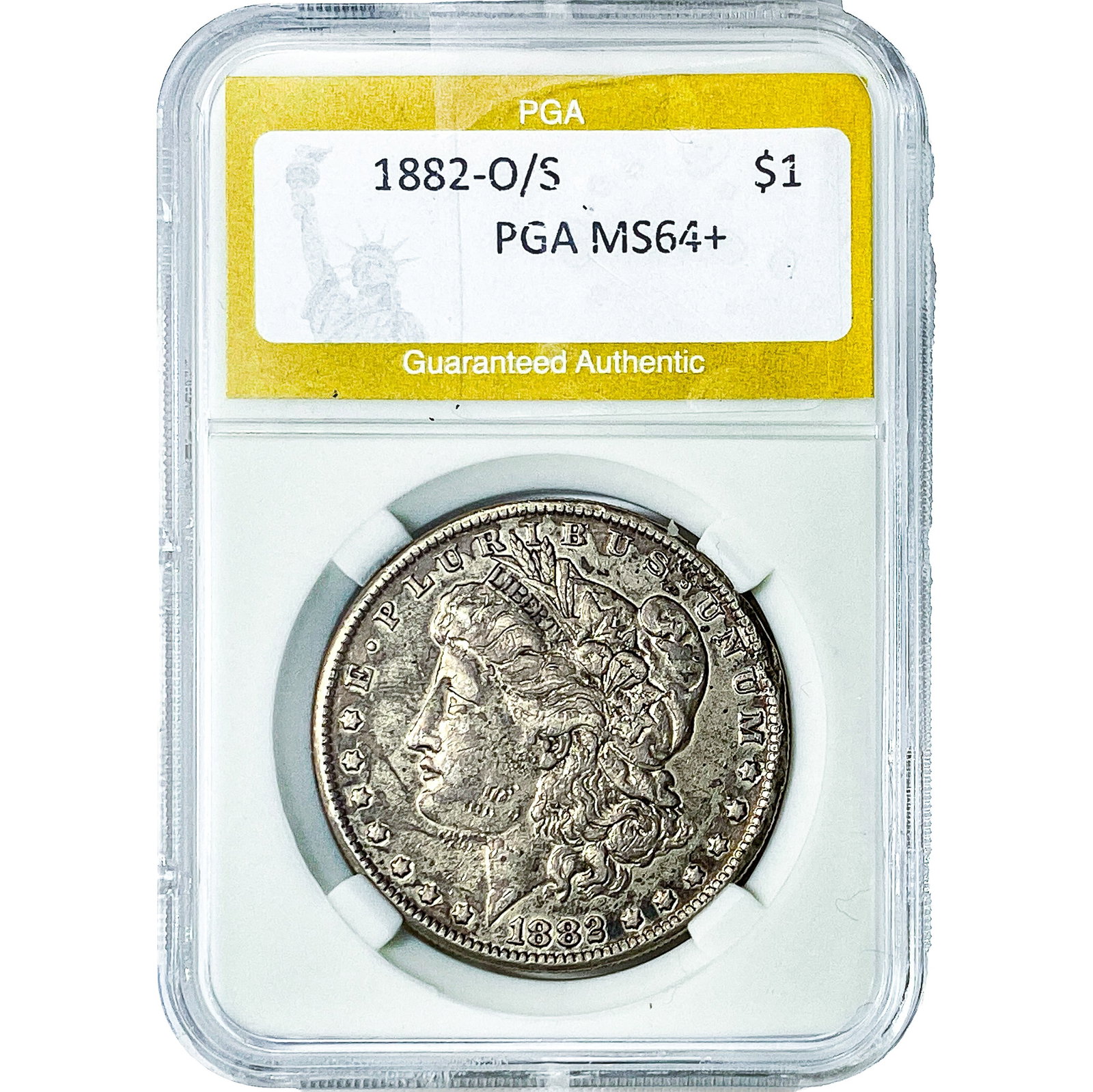 1882-O/S Morgan Silver Dollar PGA MS64+: 1882-O/S Morgan Silver Dollar PGA MS64+