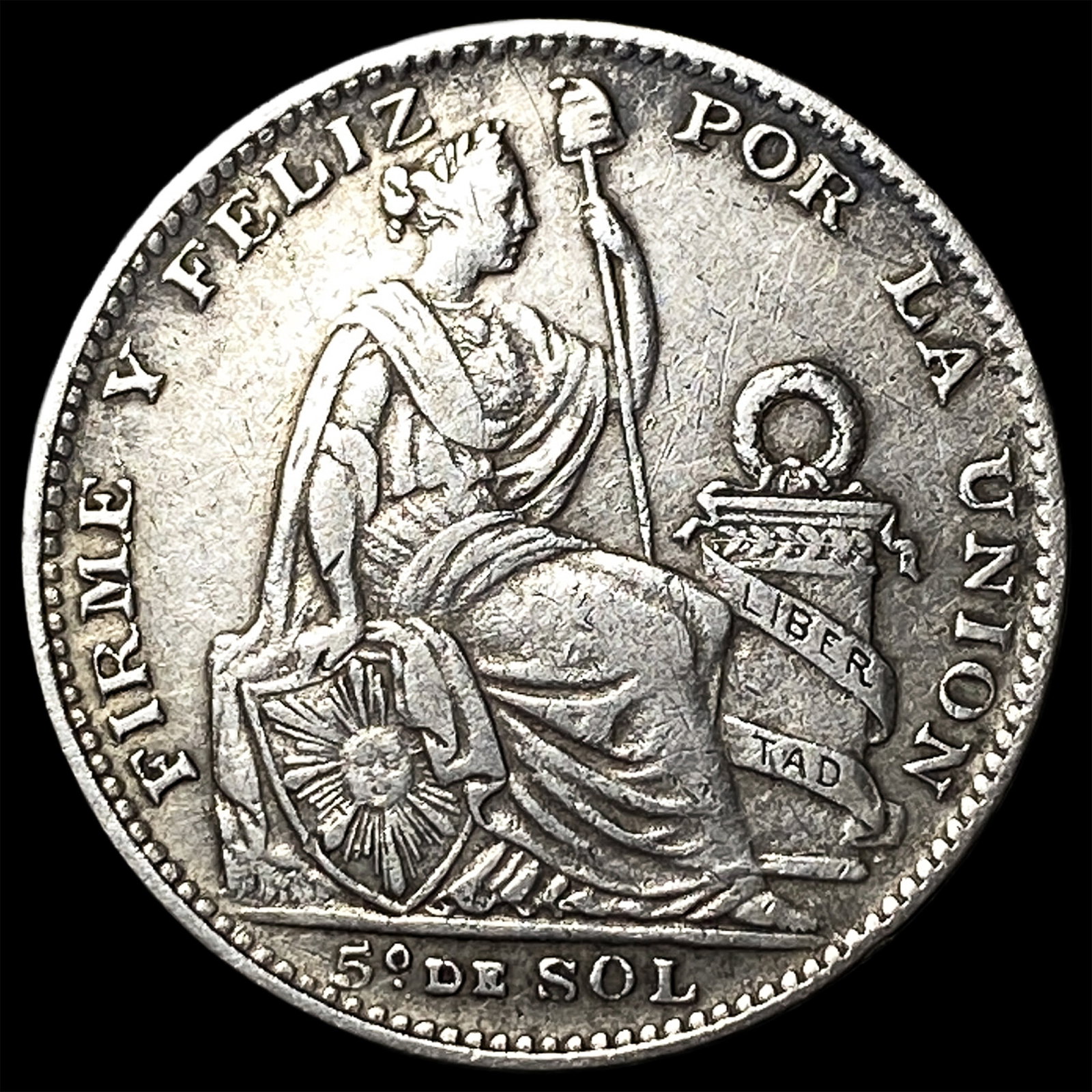 1900JF Peru Silver 1/5 Sol (1 of 2)