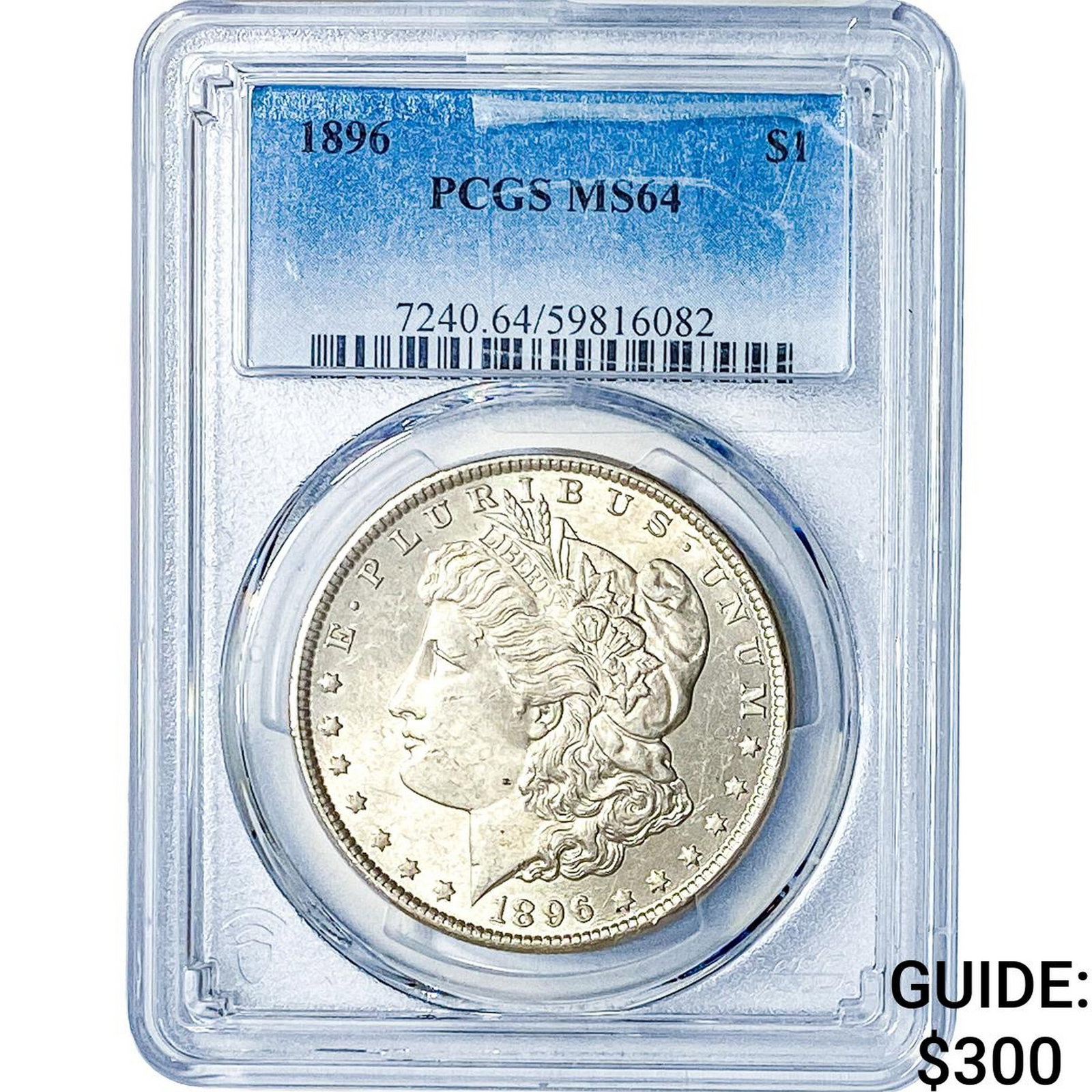 1896 Morgan Silver Dollar PCGS MS64: 1896 Morgan Silver Dollar PCGS MS64