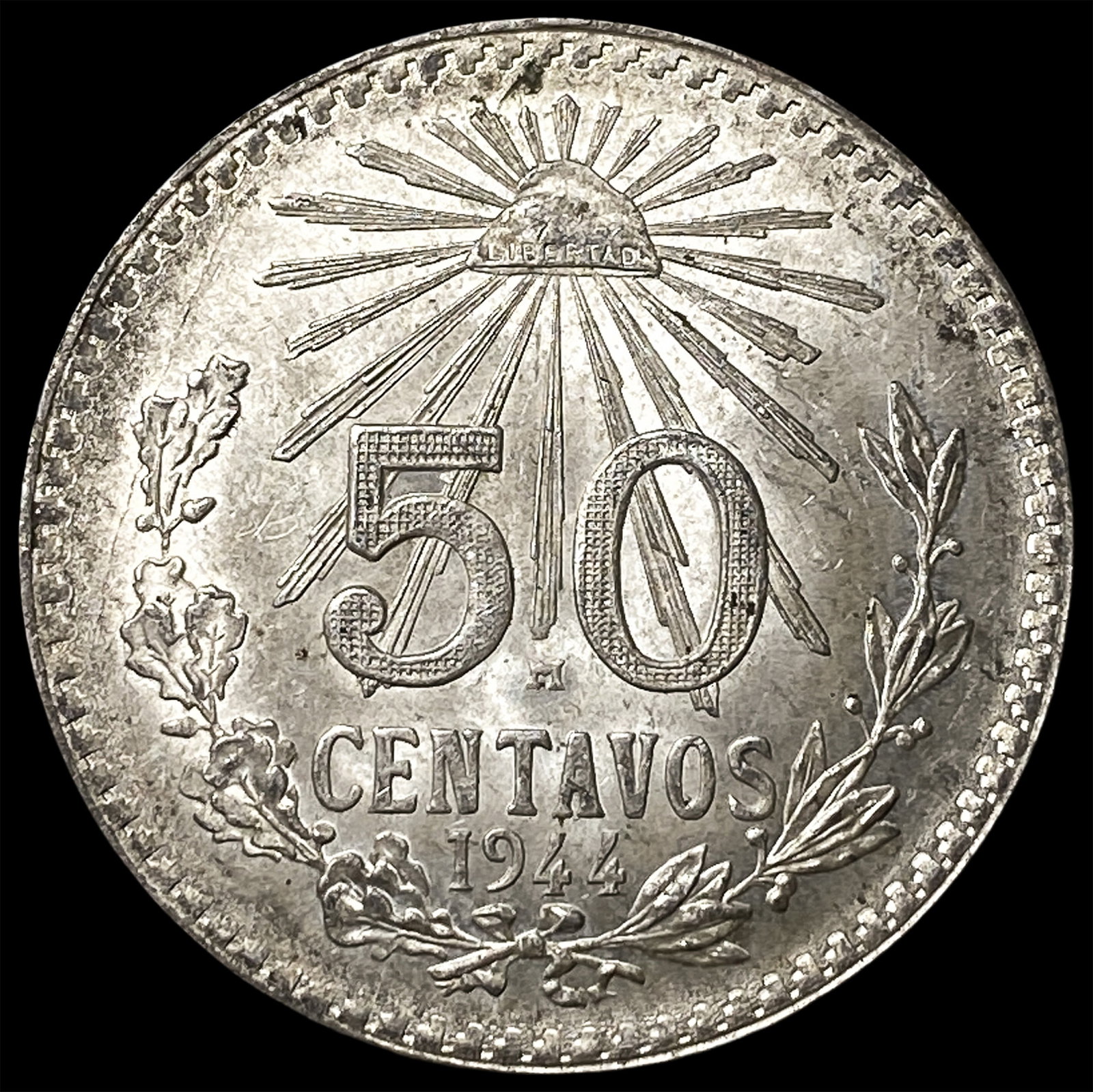 1944 Mexico Silver 50 Centavos: 1944 Mexico Silver 50 Centavos