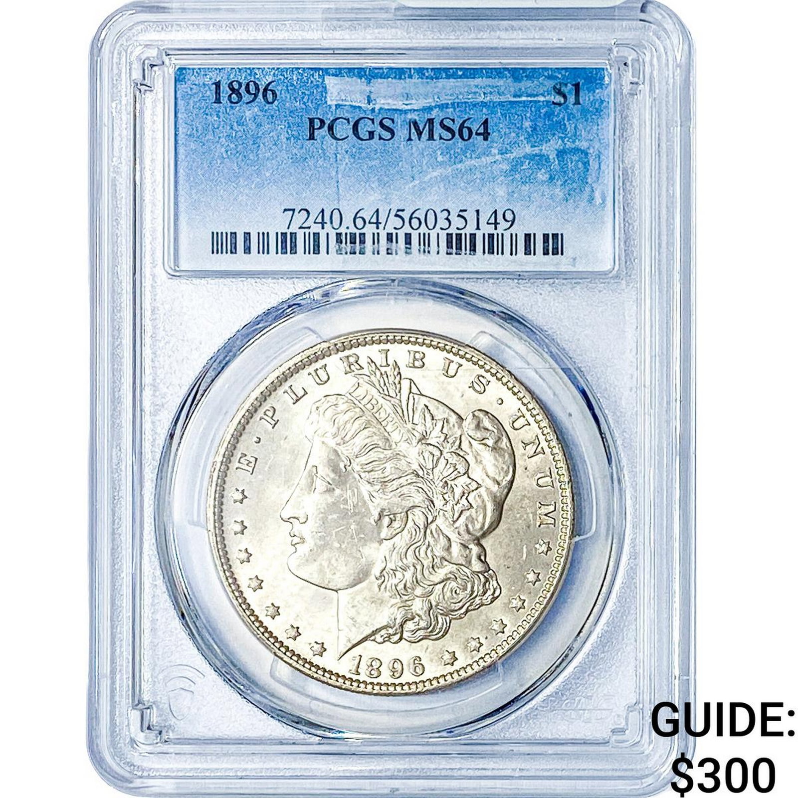 1896 Morgan Silver Dollar PCGS MS64: 1896 Morgan Silver Dollar PCGS MS64
