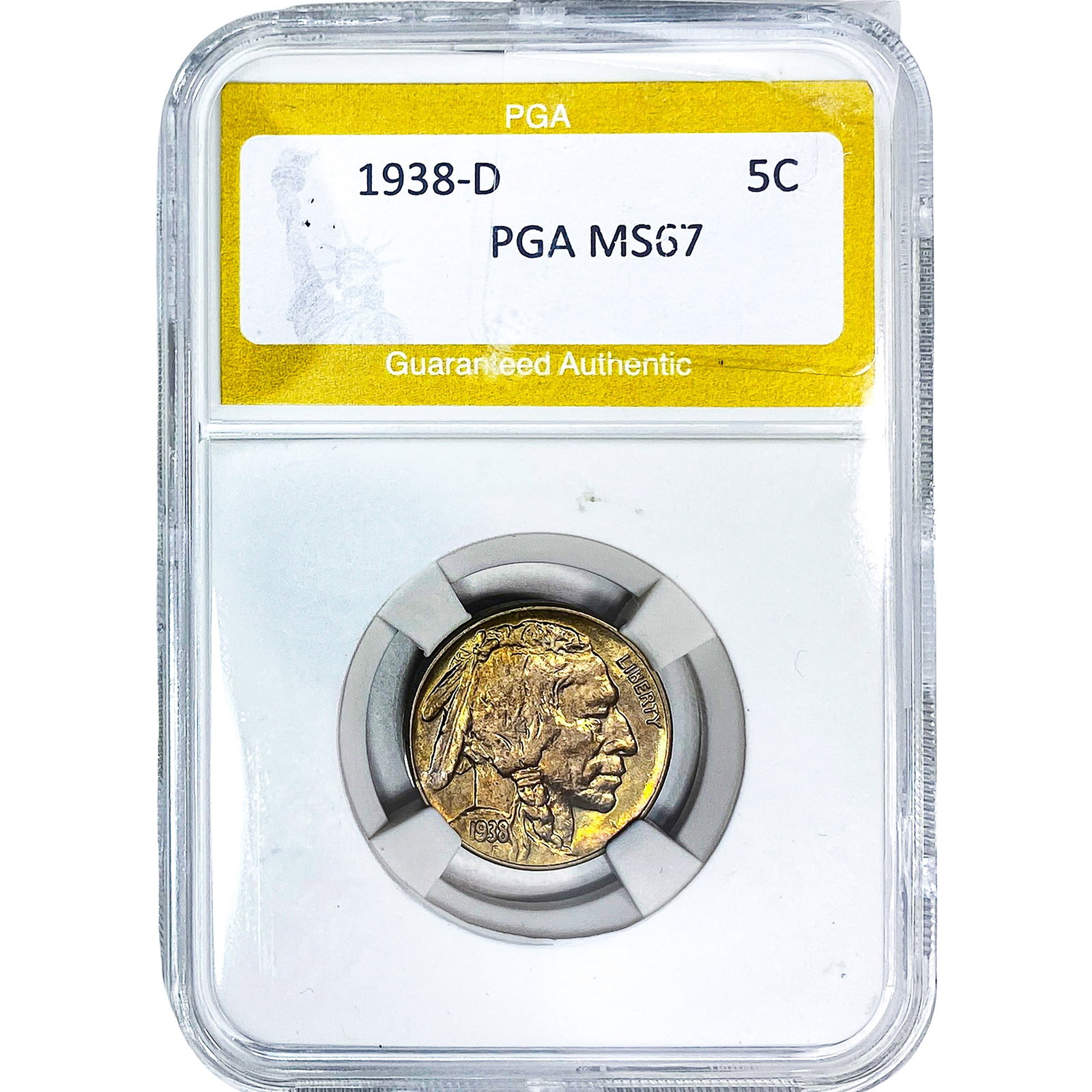 1938-D Buffalo Nickel PGA MS67: 1938-D Buffalo Nickel PGA MS67