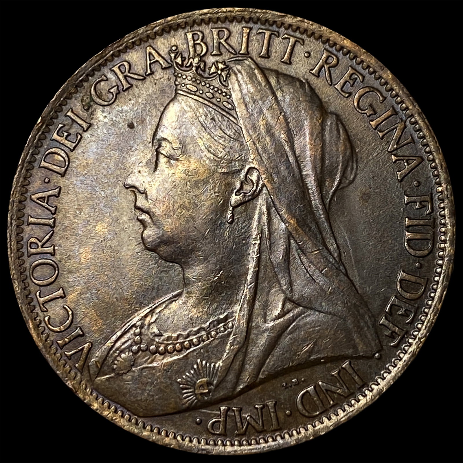 1897 Great Britain Bronze 1 Penny: 1897 Great Britain Bronze 1 Penny