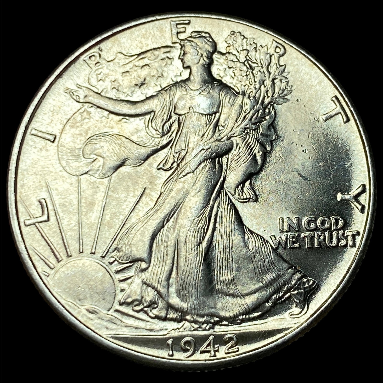 1942 Silver Walking Liberty Half Dollar GEM BU (1 of 2)