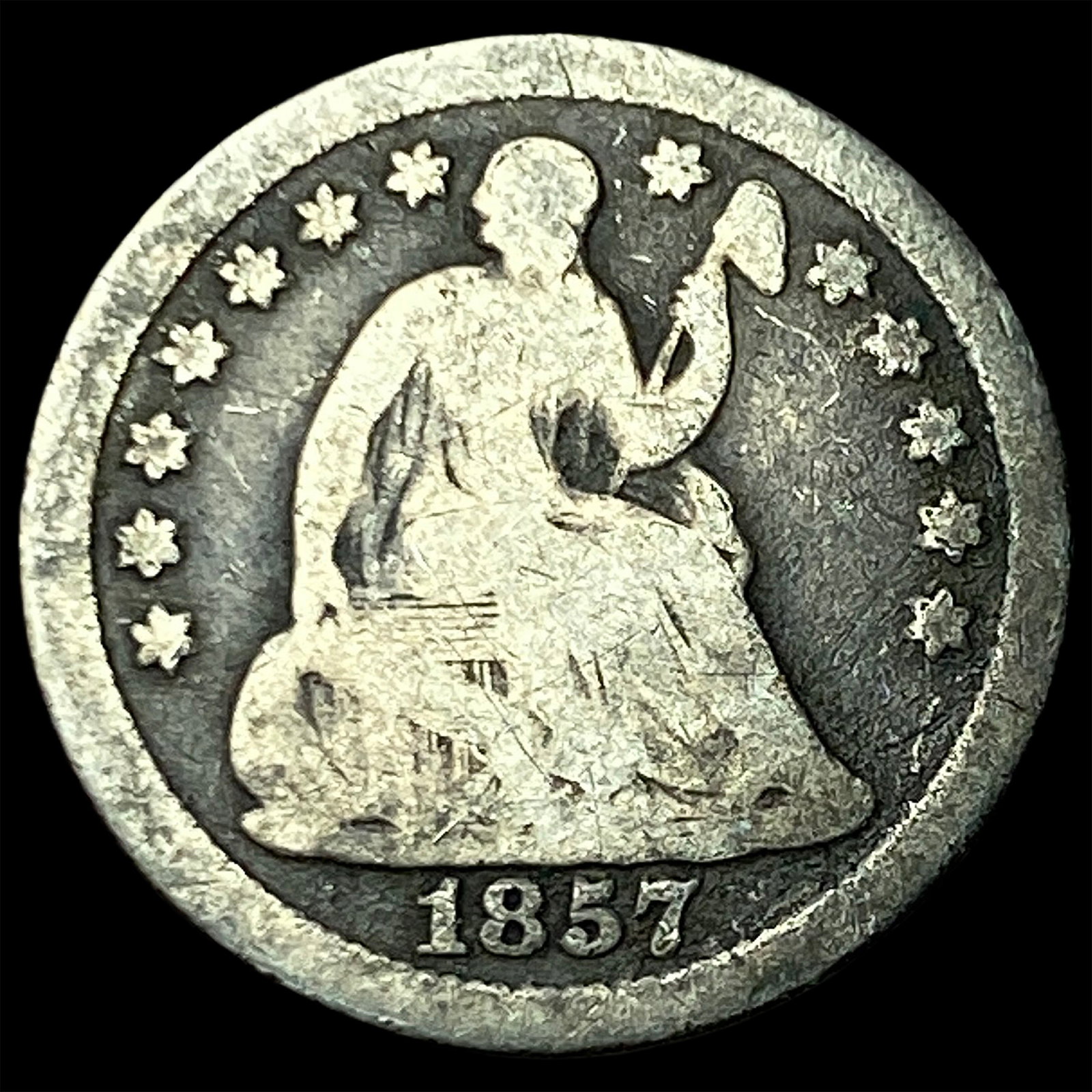 1857-O Silver Half Dime LIGHTLY CIRCULATED: 1857-O Silver Half Dime LIGHTLY CIRCULATED