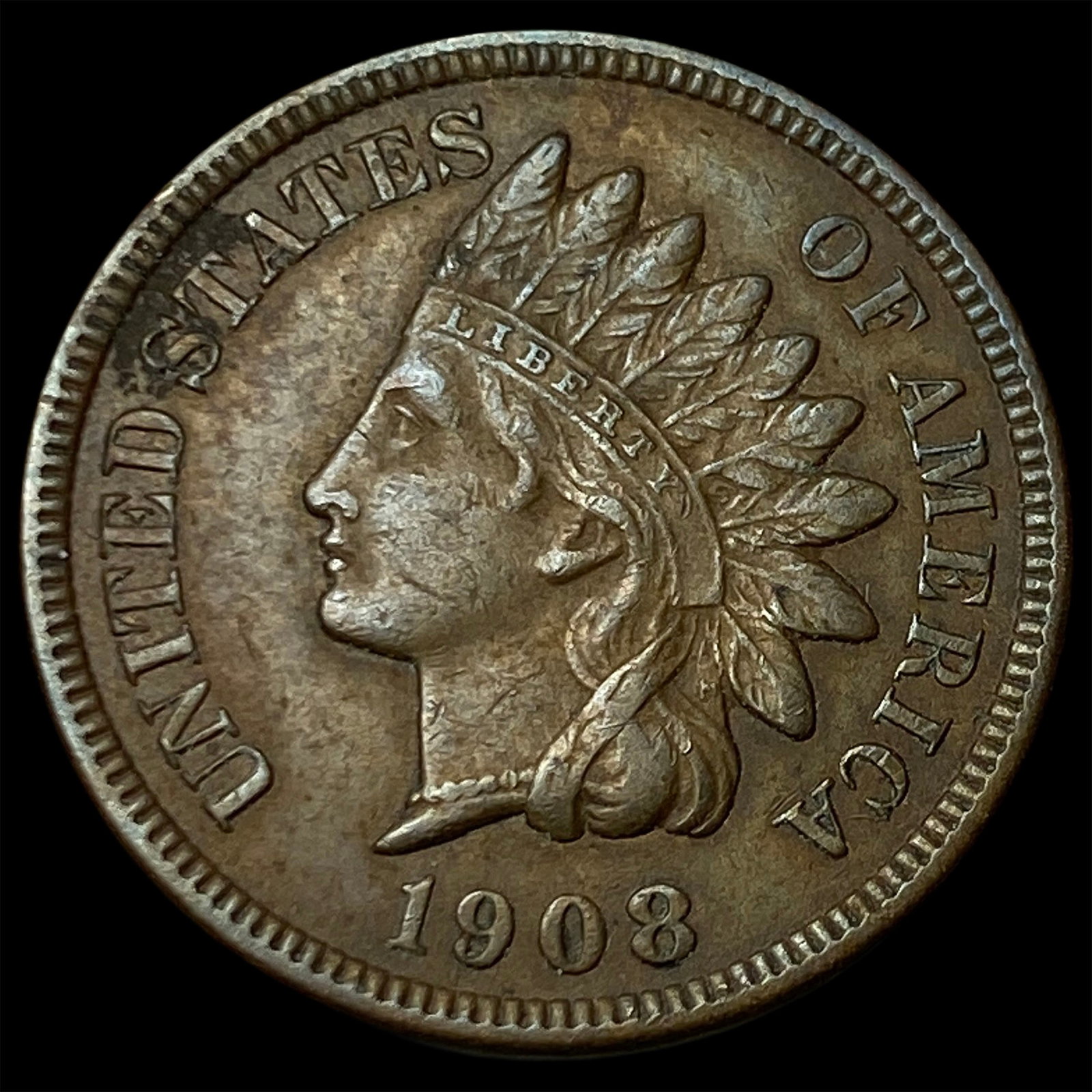 1908-S Indian Head Cent CHOICE AU: 1908-S Indian Head Cent CHOICE AU